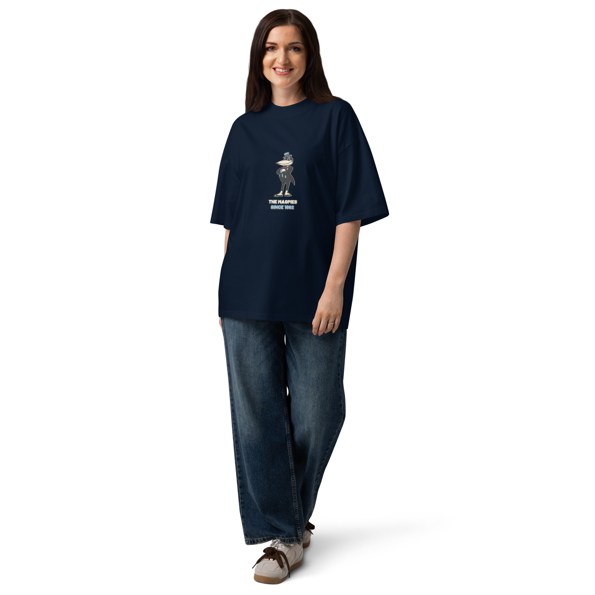 Newcastle Magpies Howay The Lads Unisex Organic Oversized High Neck T-Shirt - Image 4