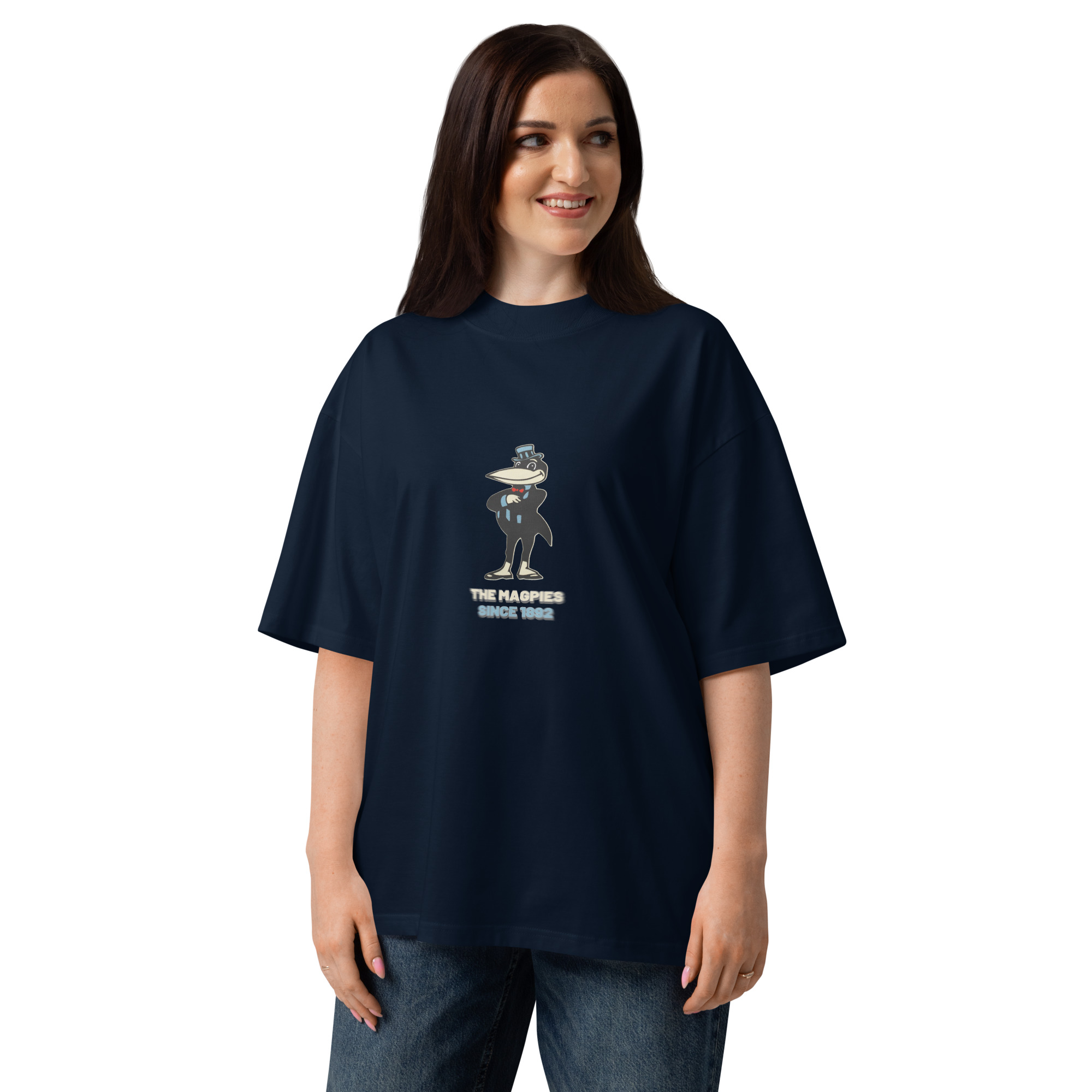 Newcastle Magpies Howay The Lads Unisex Organic Oversized High Neck T-Shirt - Image 3