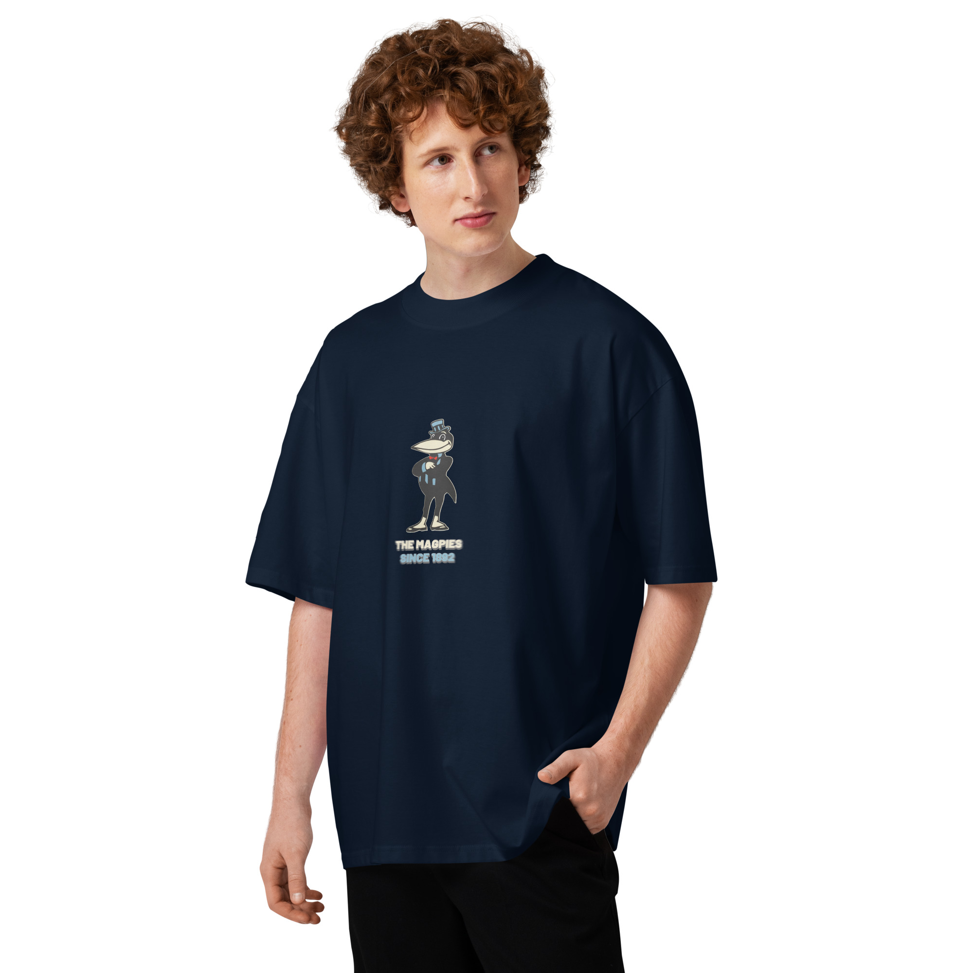 Newcastle Magpies Howay The Lads Unisex Organic Oversized High Neck T-Shirt - Image 13