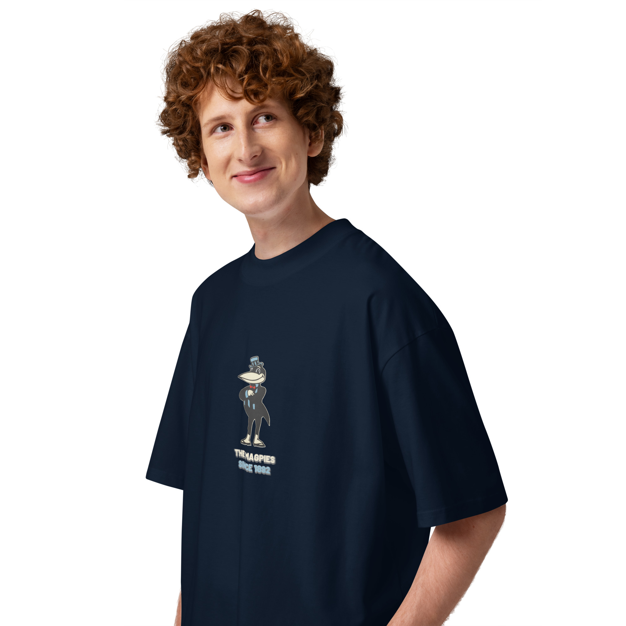 Newcastle Magpies Howay The Lads Unisex Organic Oversized High Neck T-Shirt - Image 14