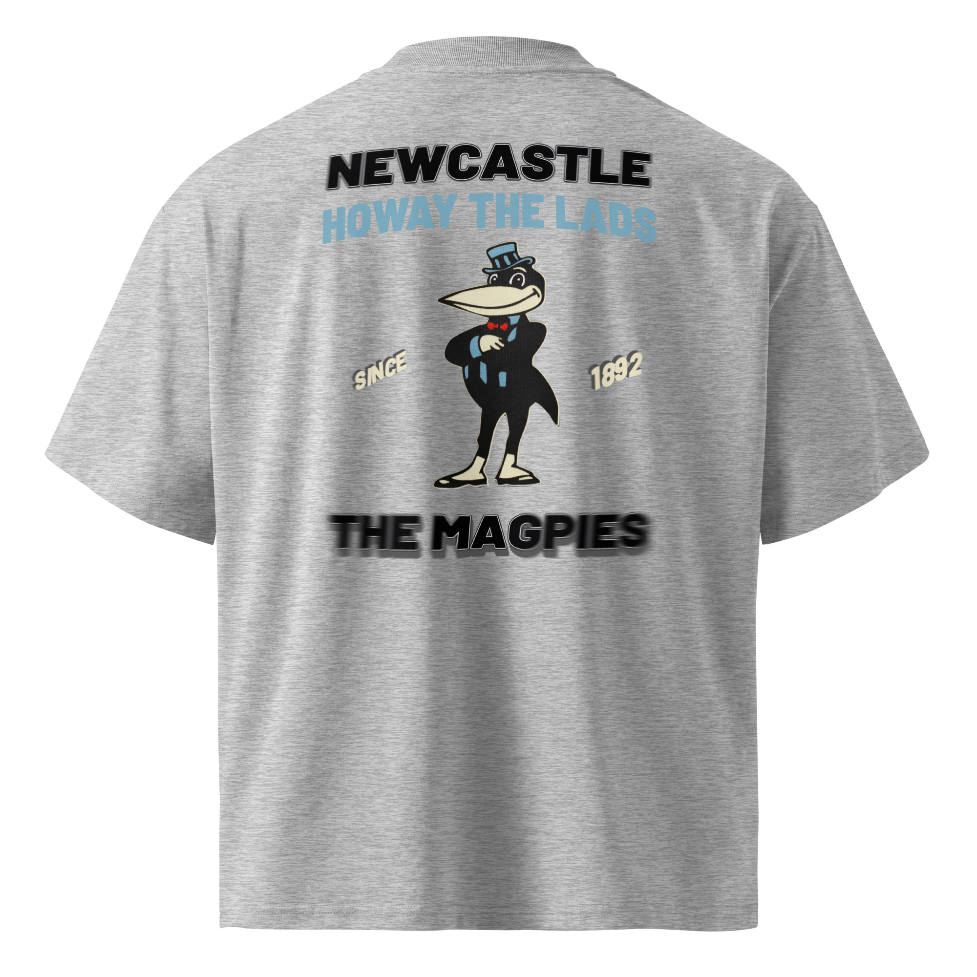 Newcastle Magpies Howay The Lads Unisex Organic Oversized High Neck T-Shirt - Image 17
