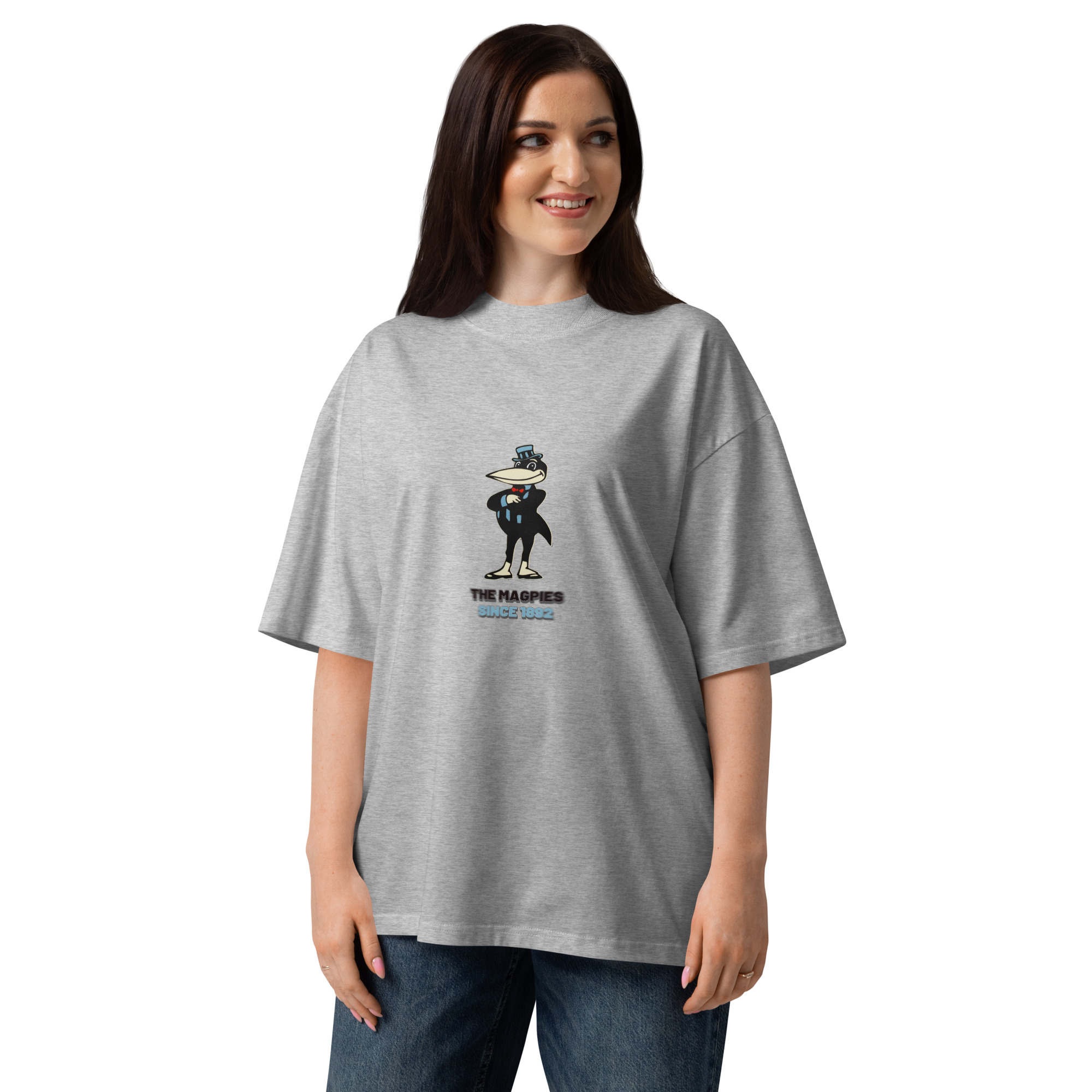 Newcastle Magpies Howay The Lads Unisex Organic Oversized High Neck T-Shirt - Image 3