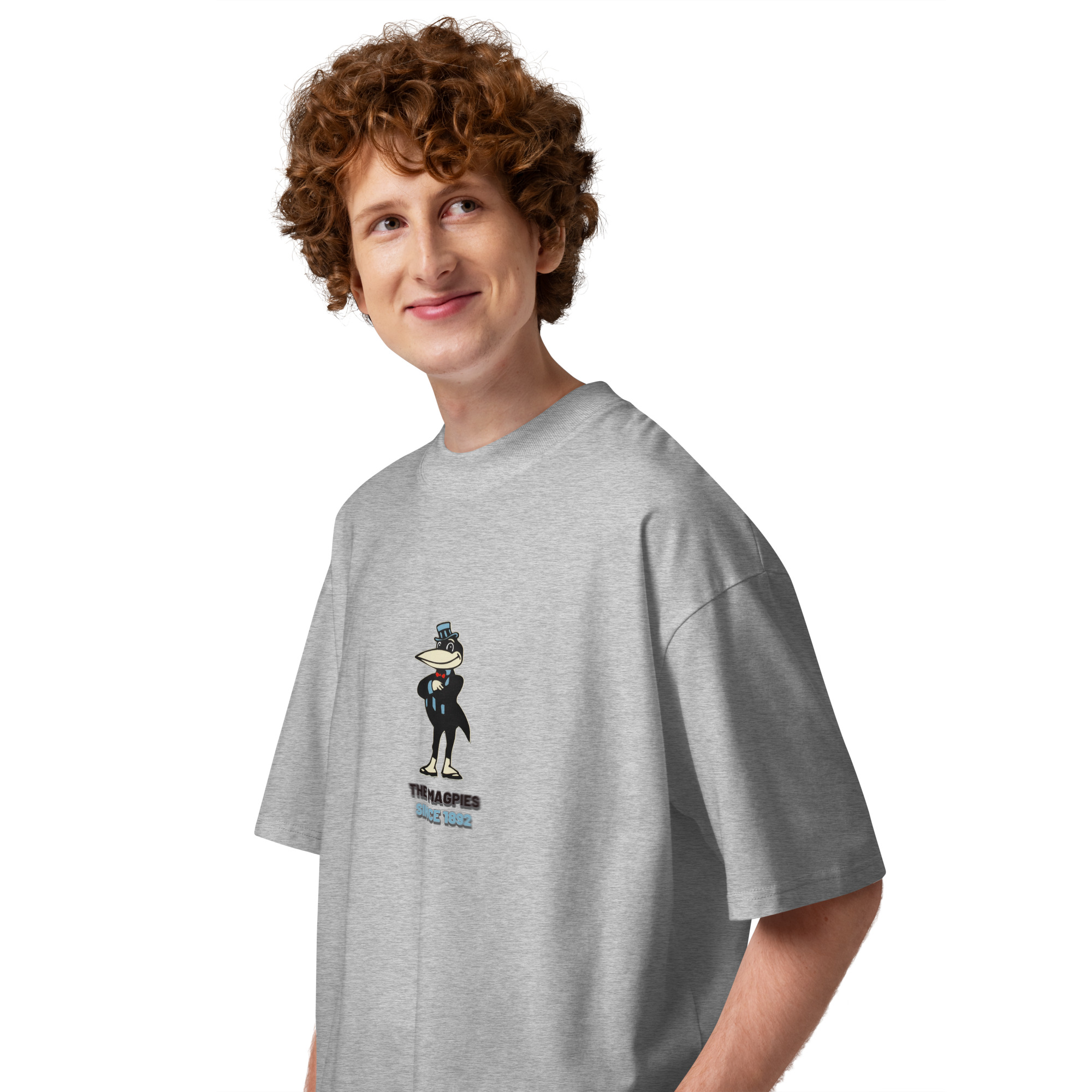 Newcastle Magpies Howay The Lads Unisex Organic Oversized High Neck T-Shirt - Image 4