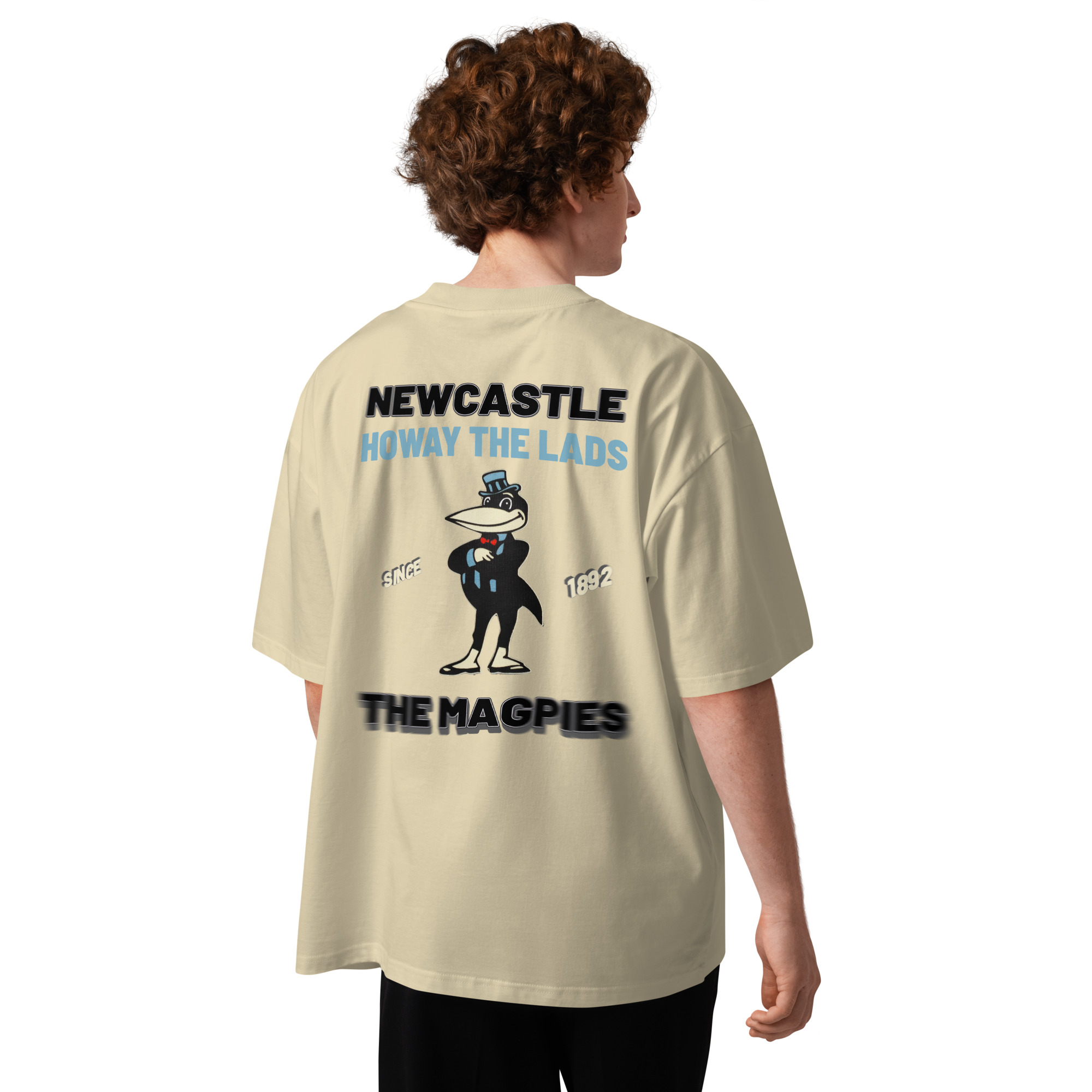 Newcastle Magpies Howay The Lads Unisex Organic Oversized High Neck T-Shirt - Image 10