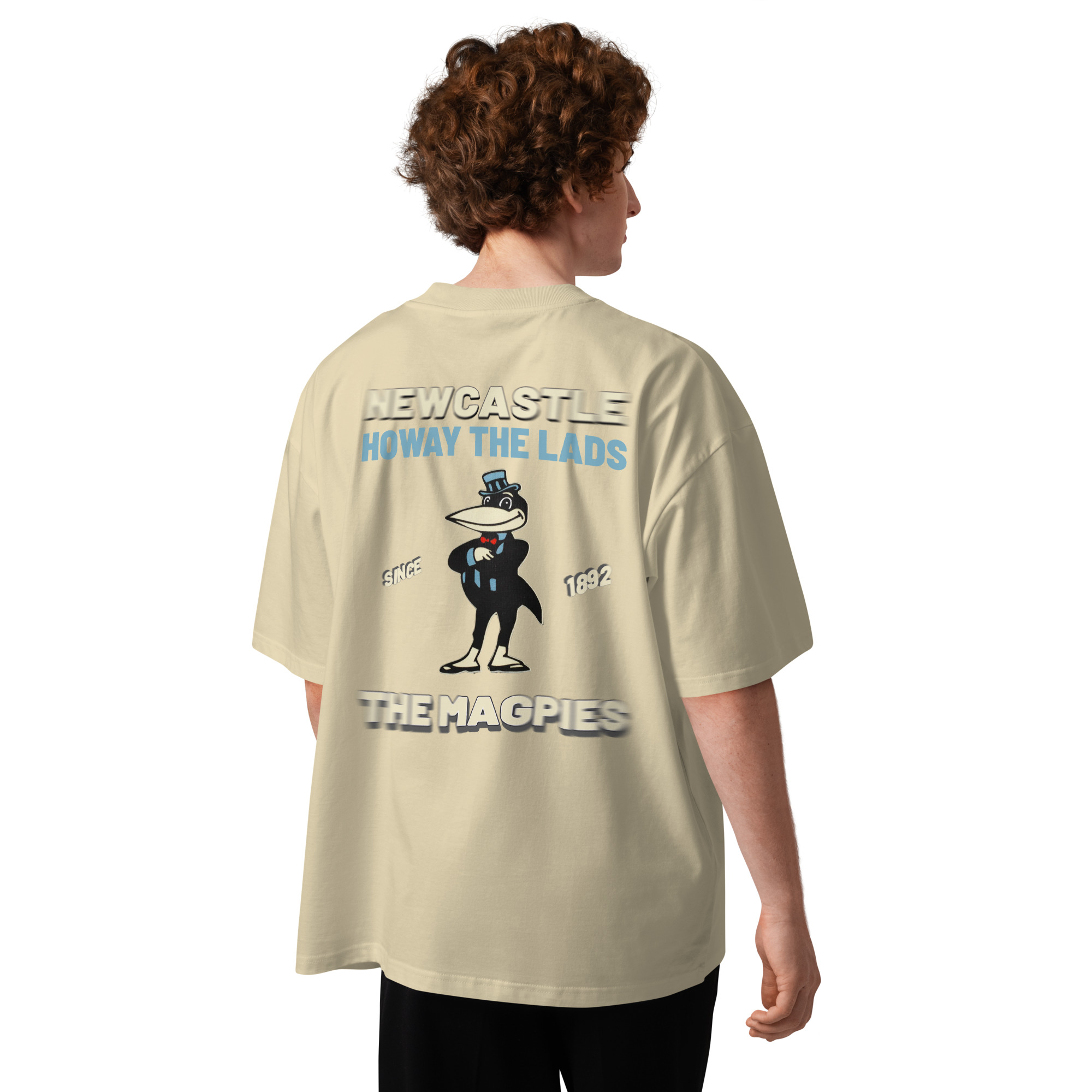 Newcastle Magpies Howay The Lads Unisex Organic Oversized High Neck T-Shirt - Image 23