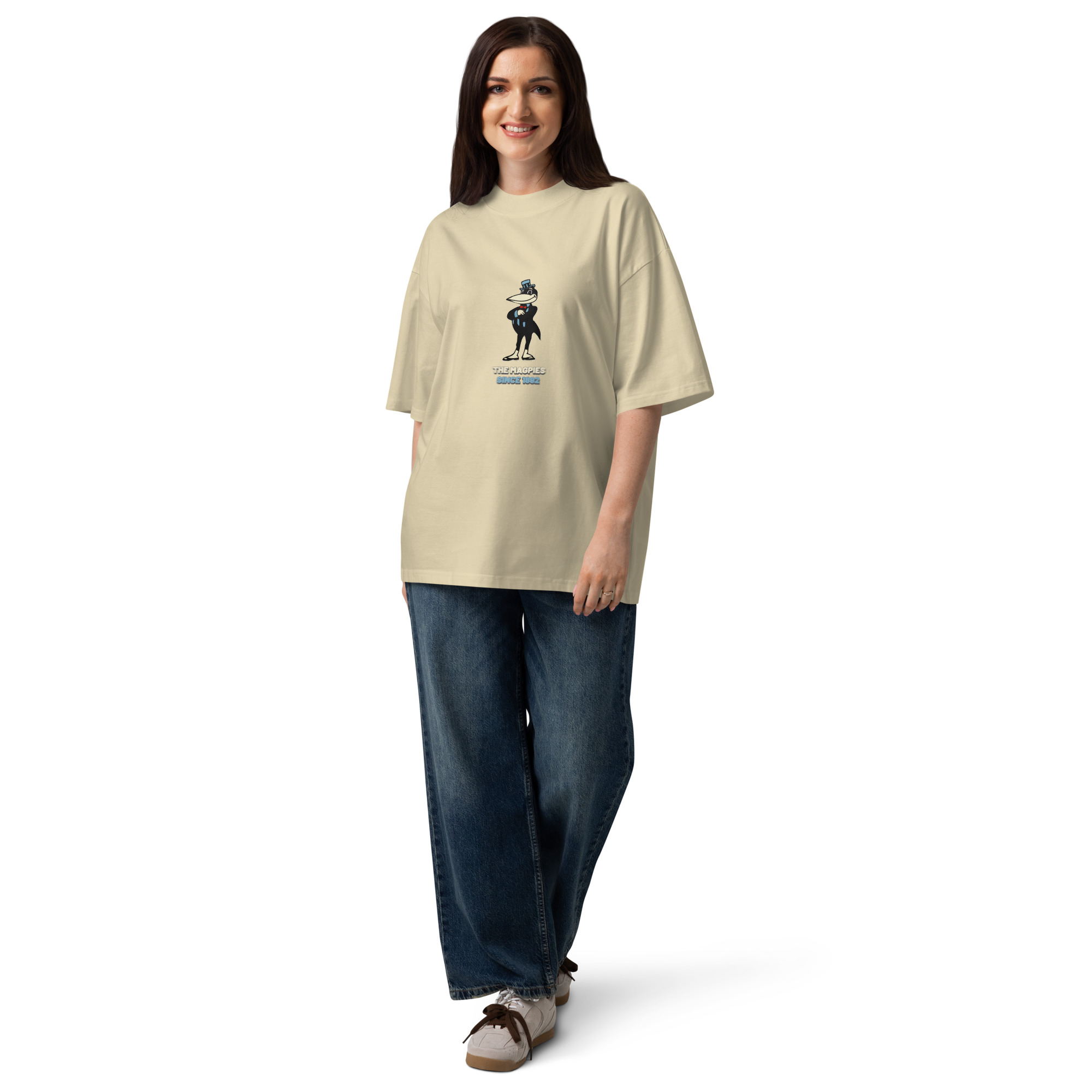 Newcastle Magpies Howay The Lads Unisex Organic Oversized High Neck T-Shirt - Image 9