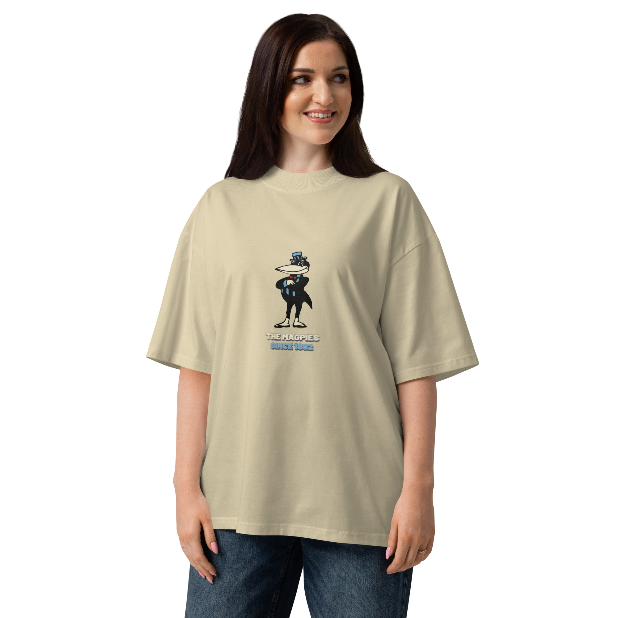 Newcastle Magpies Howay The Lads Unisex Organic Oversized High Neck T-Shirt - Image 8