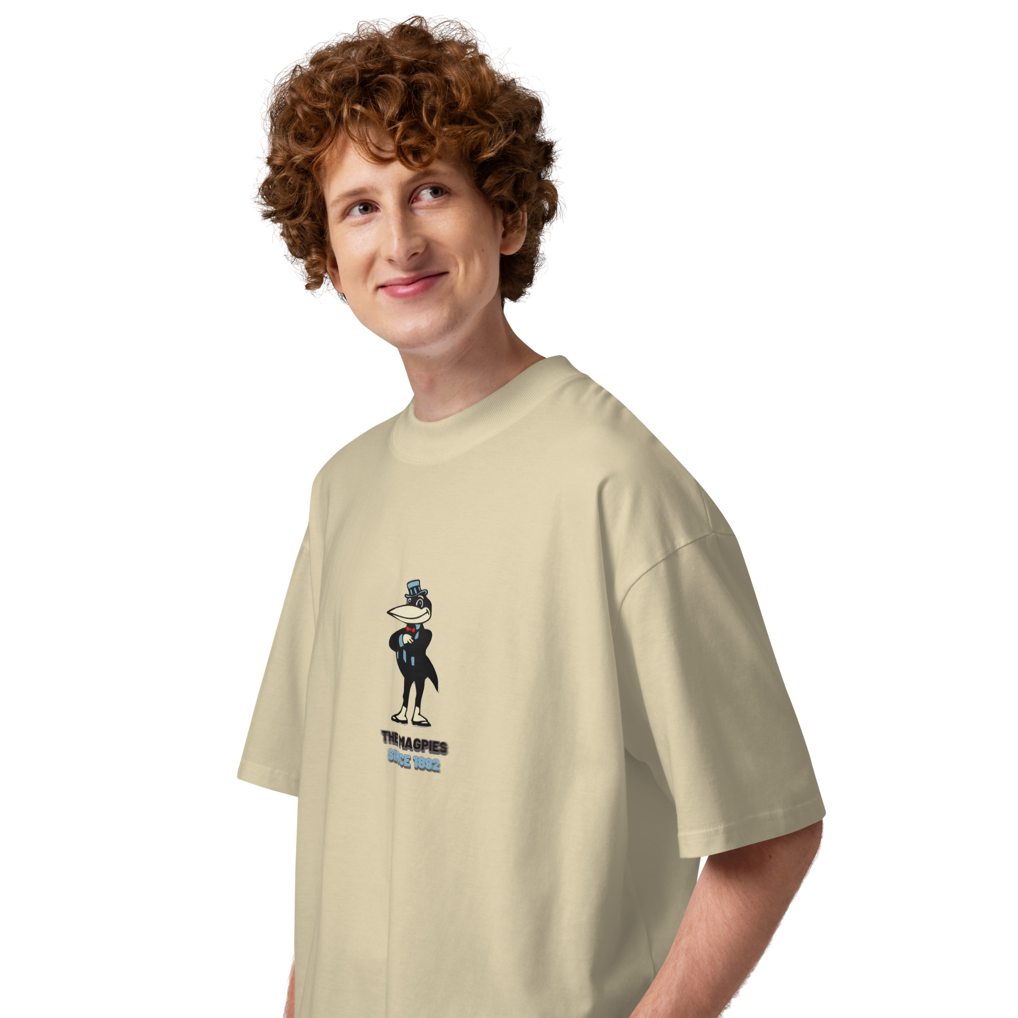 Newcastle Magpies Howay The Lads Unisex Organic Oversized High Neck T-Shirt - Image 8
