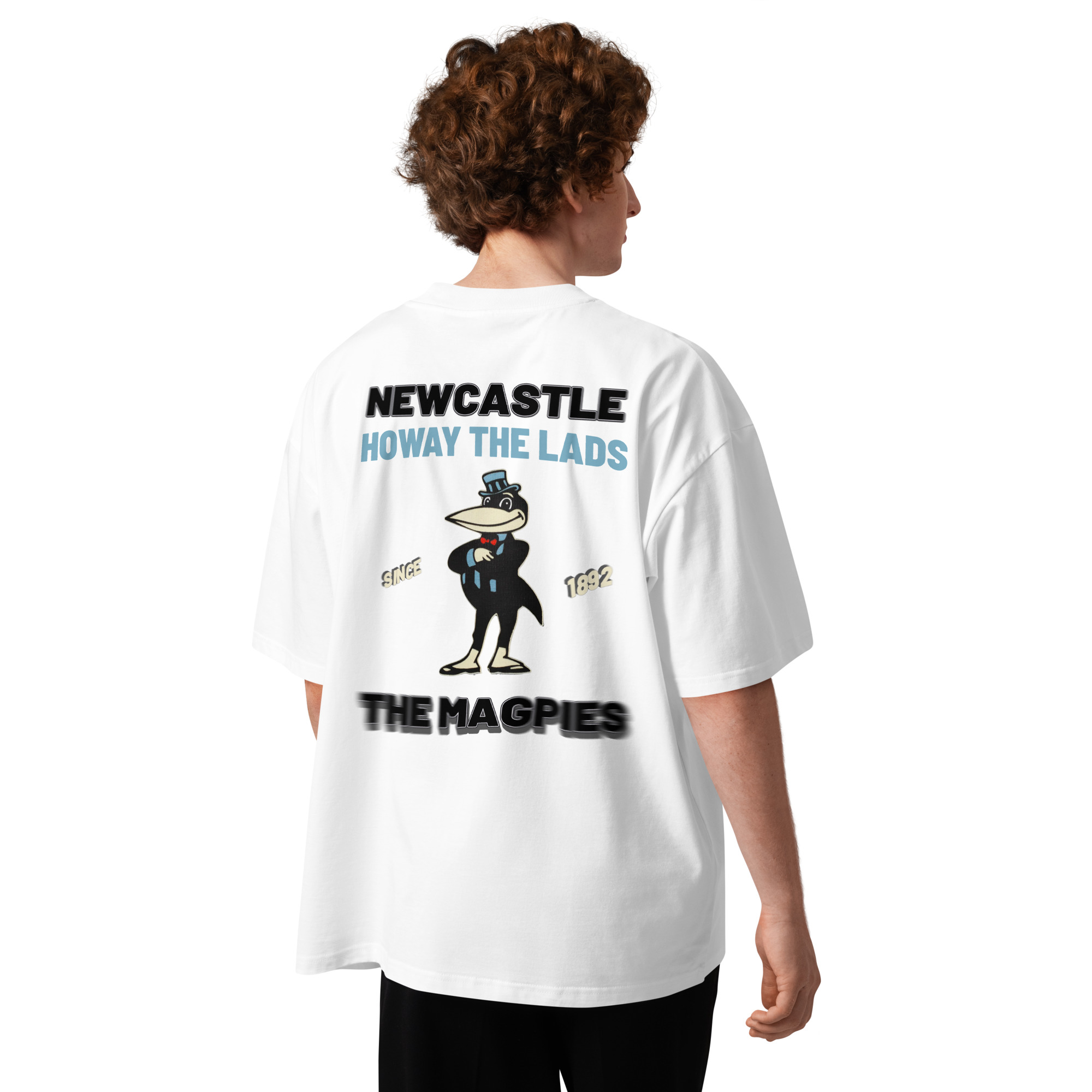 Newcastle Magpies Howay The Lads Unisex Organic Oversized High Neck T-Shirt - Image 15