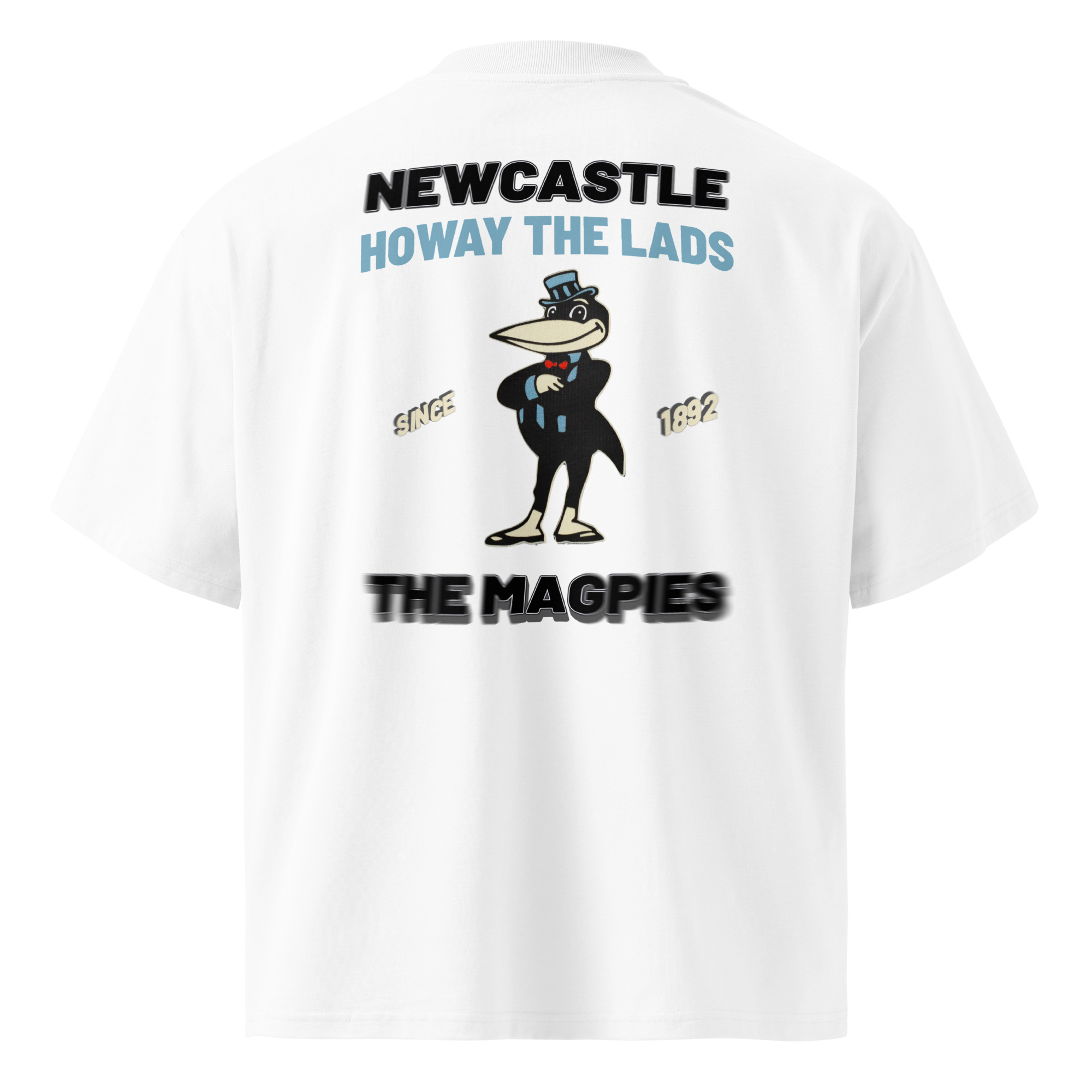 Newcastle Magpies Howay The Lads Unisex Organic Oversized High Neck T-Shirt - Image 24
