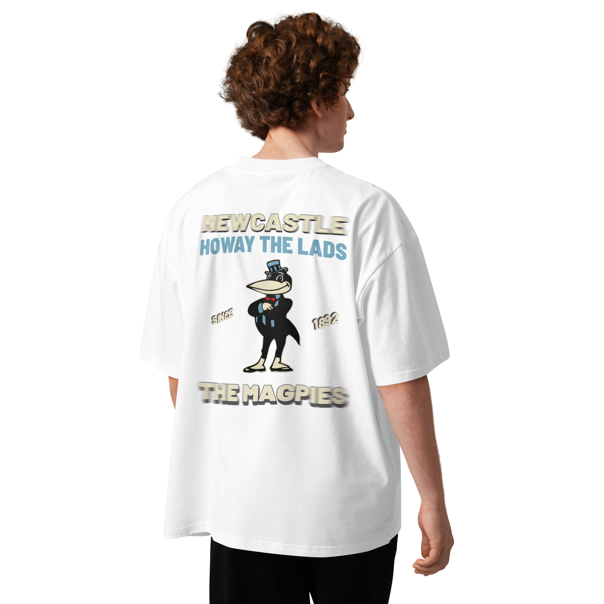 Newcastle Magpies Howay The Lads Unisex Organic Oversized High Neck T-Shirt - Image 26