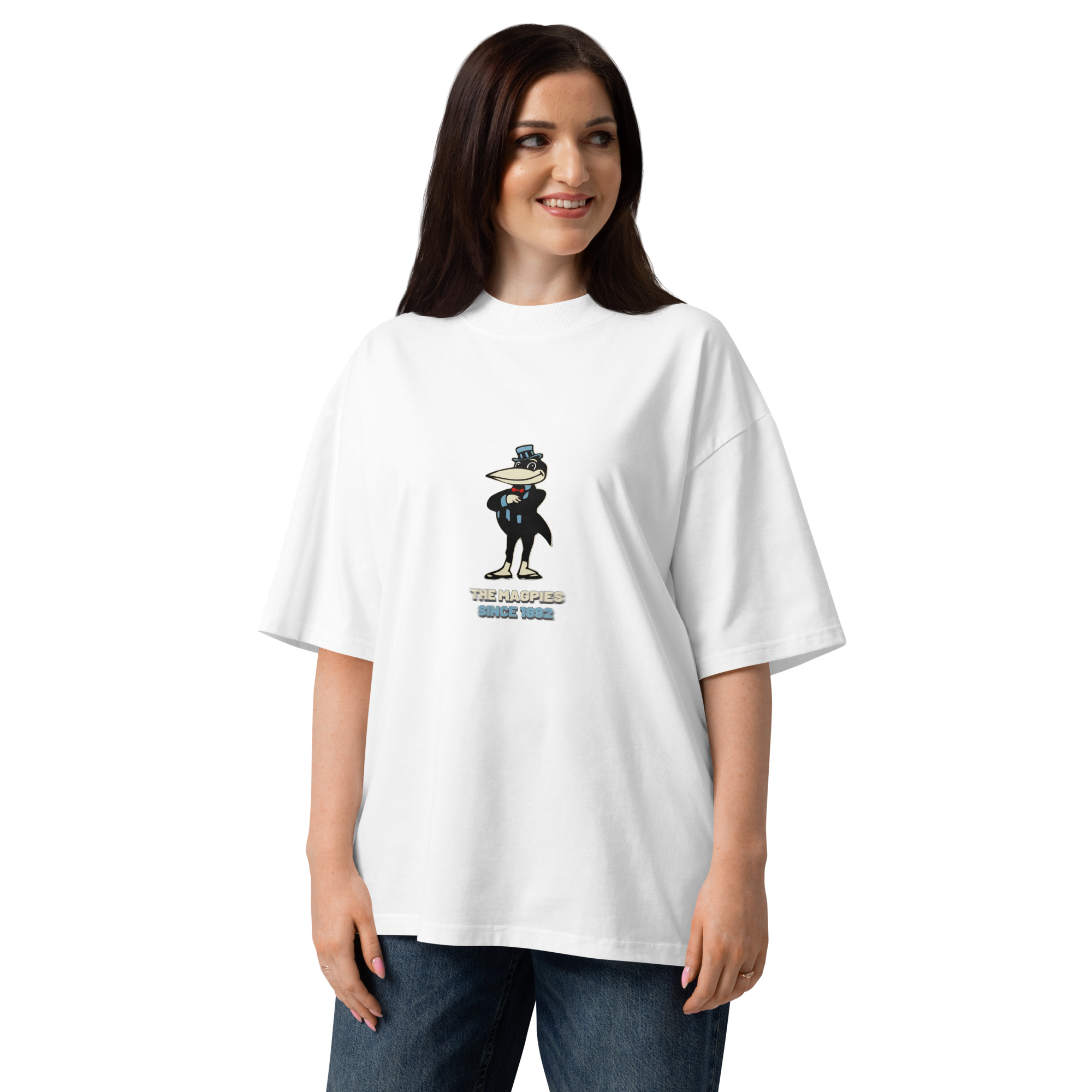 Newcastle Magpies Howay The Lads Unisex Organic Oversized High Neck T-Shirt - Image 12