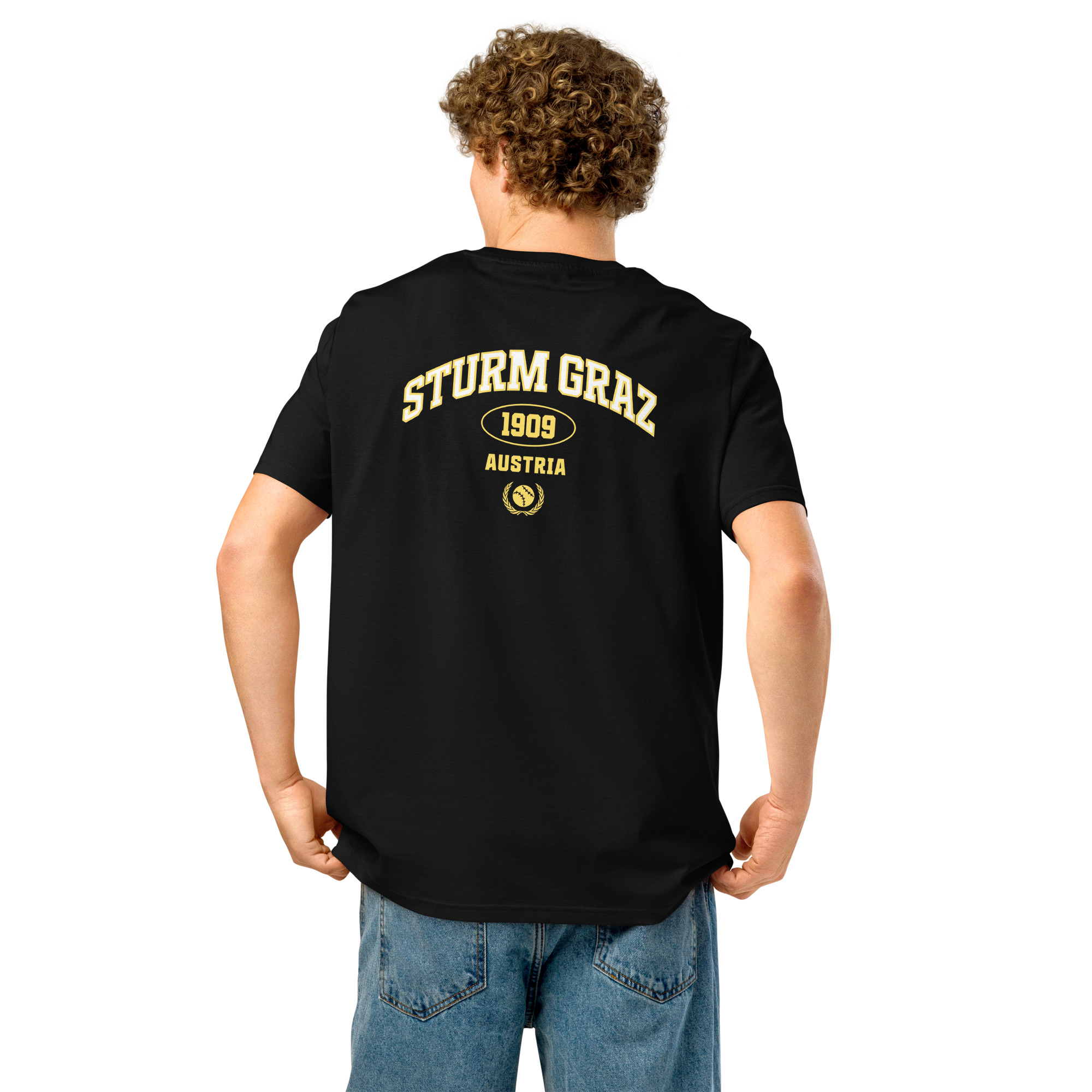 SK Sturm Graz 1909 Austria Unisex Organic Ribbed Neck T-Shirt | Sturm Graz Fan Tee - Image 2