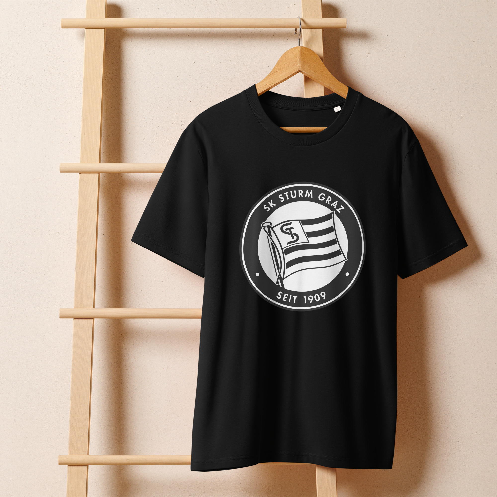 SK Sturm Graz Unisex Organic Ribbed Neck T-Shirt | Sturm Graz Fan Tee - Image 2