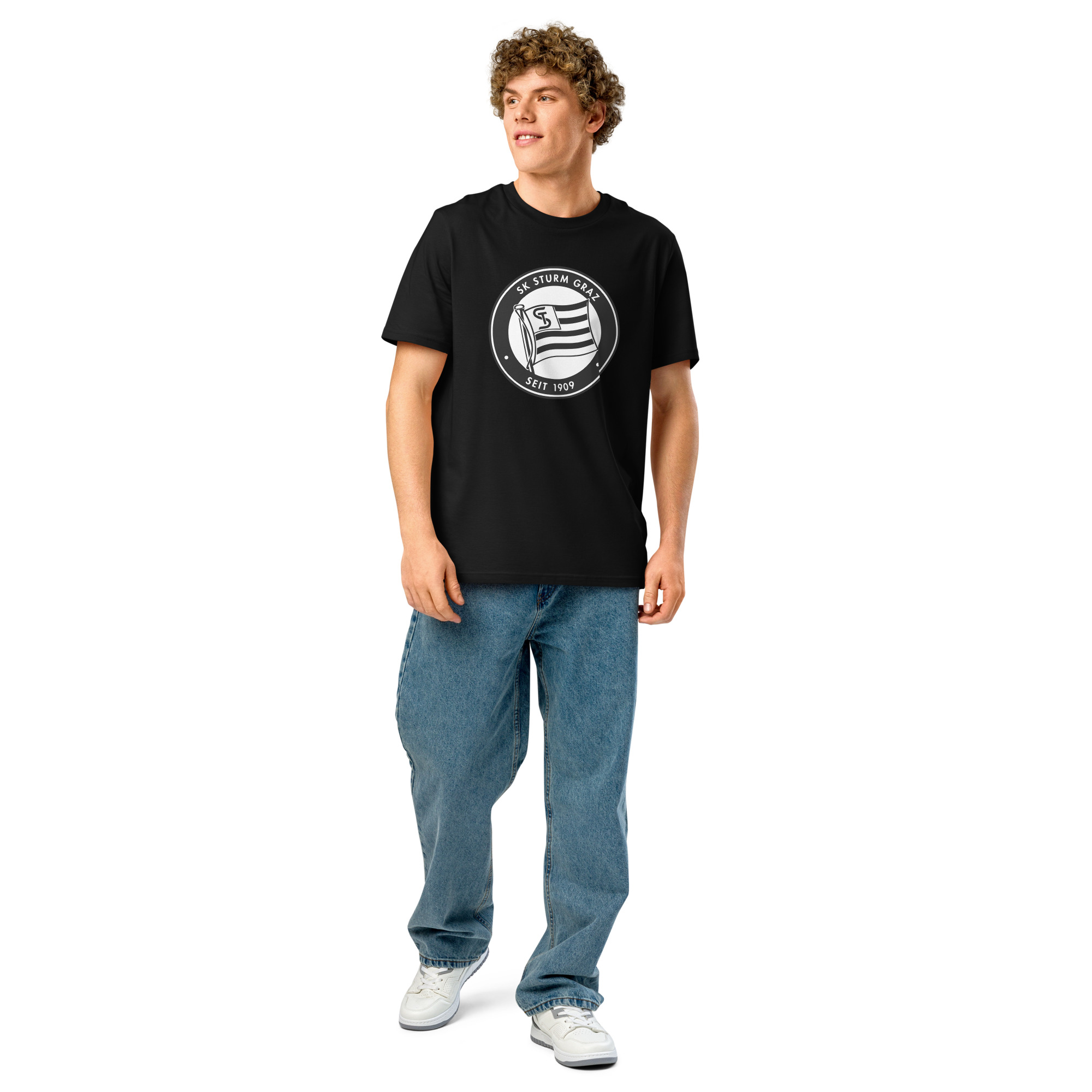 SK Sturm Graz Unisex Organic Ribbed Neck T-Shirt | Sturm Graz Fan Tee