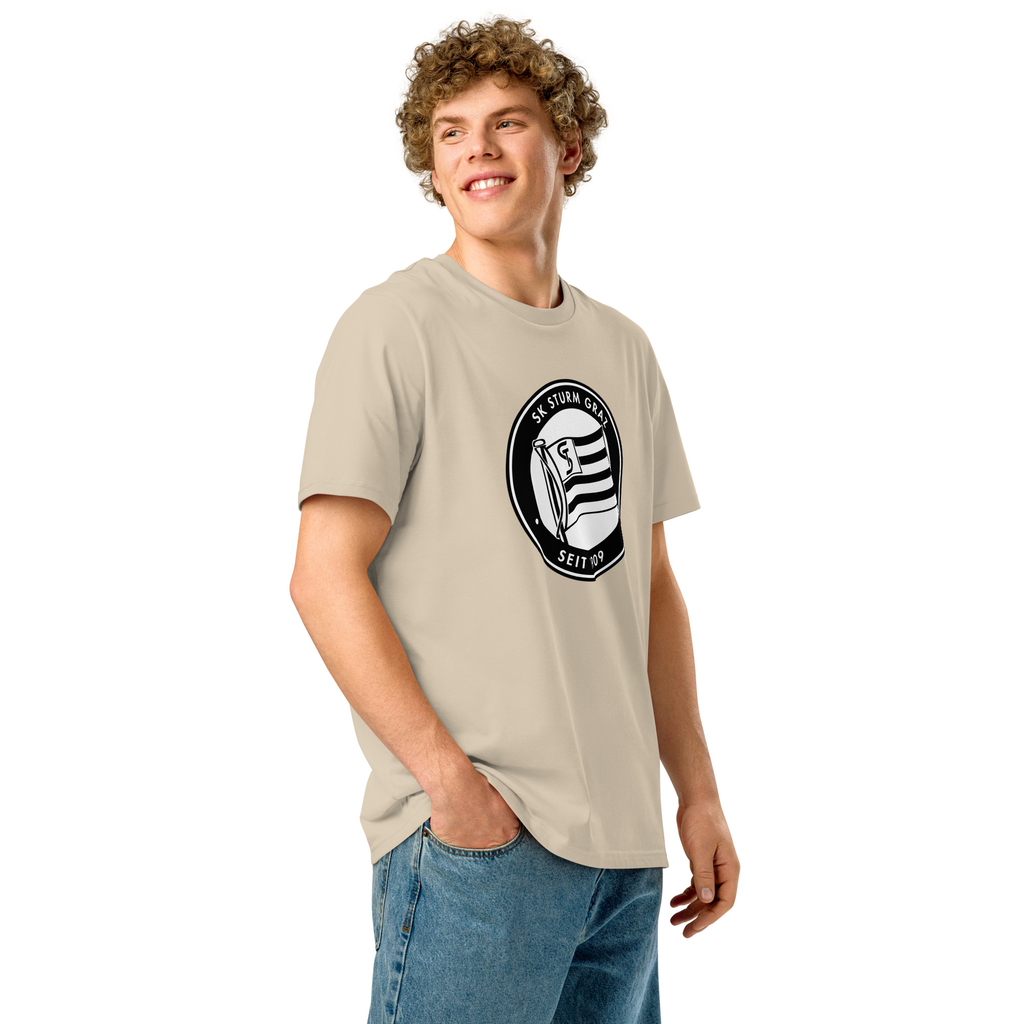 SK Sturm Graz Unisex Organic Ribbed Neck T-Shirt | Sturm Graz Fan Tee - Image 25