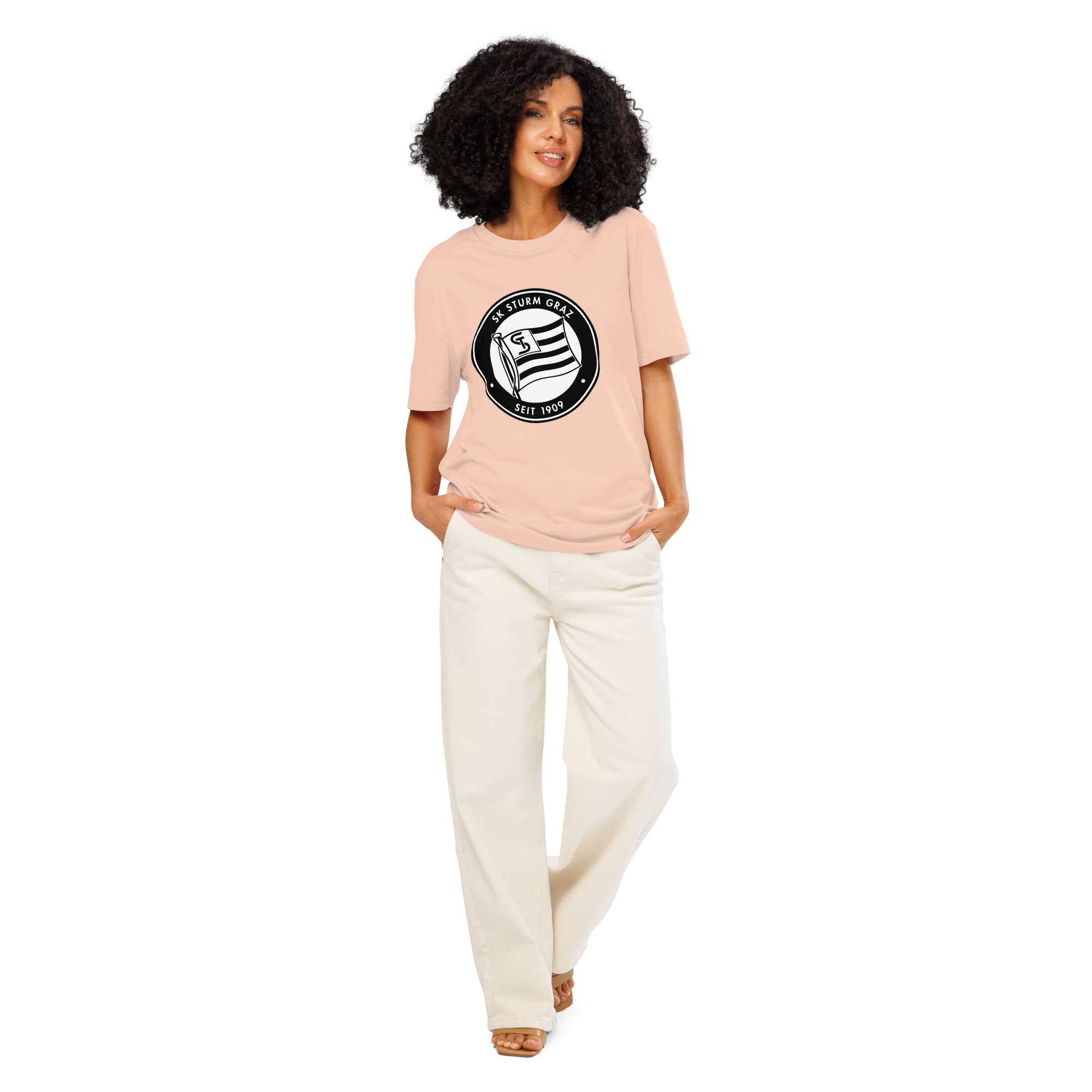 SK Sturm Graz Unisex Organic Ribbed Neck T-Shirt | Sturm Graz Fan Tee - Image 8