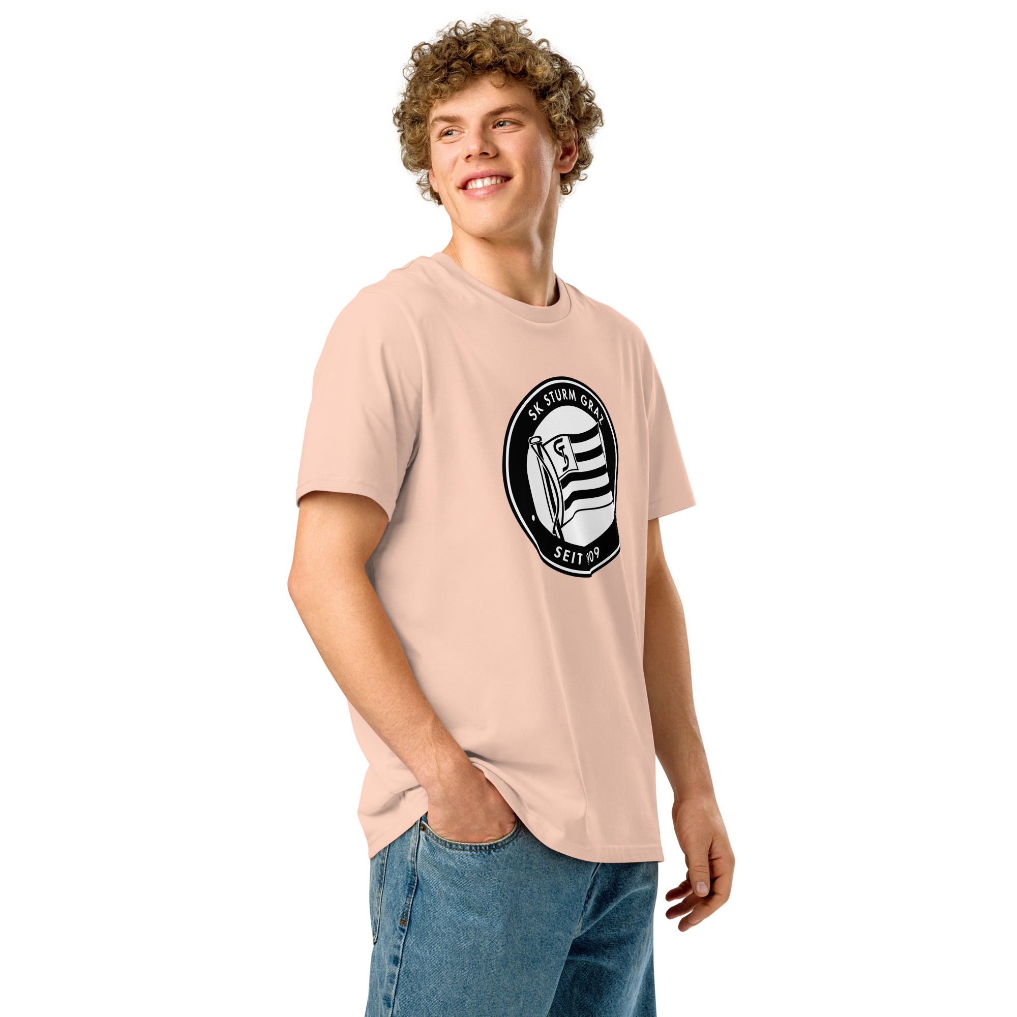 SK Sturm Graz Unisex Organic Ribbed Neck T-Shirt | Sturm Graz Fan Tee - Image 28