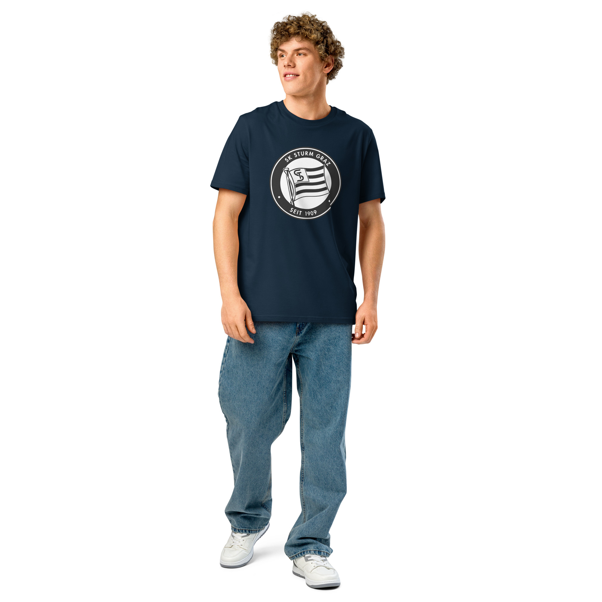 SK Sturm Graz Unisex Organic Ribbed Neck T-Shirt | Sturm Graz Fan Tee - Image 17
