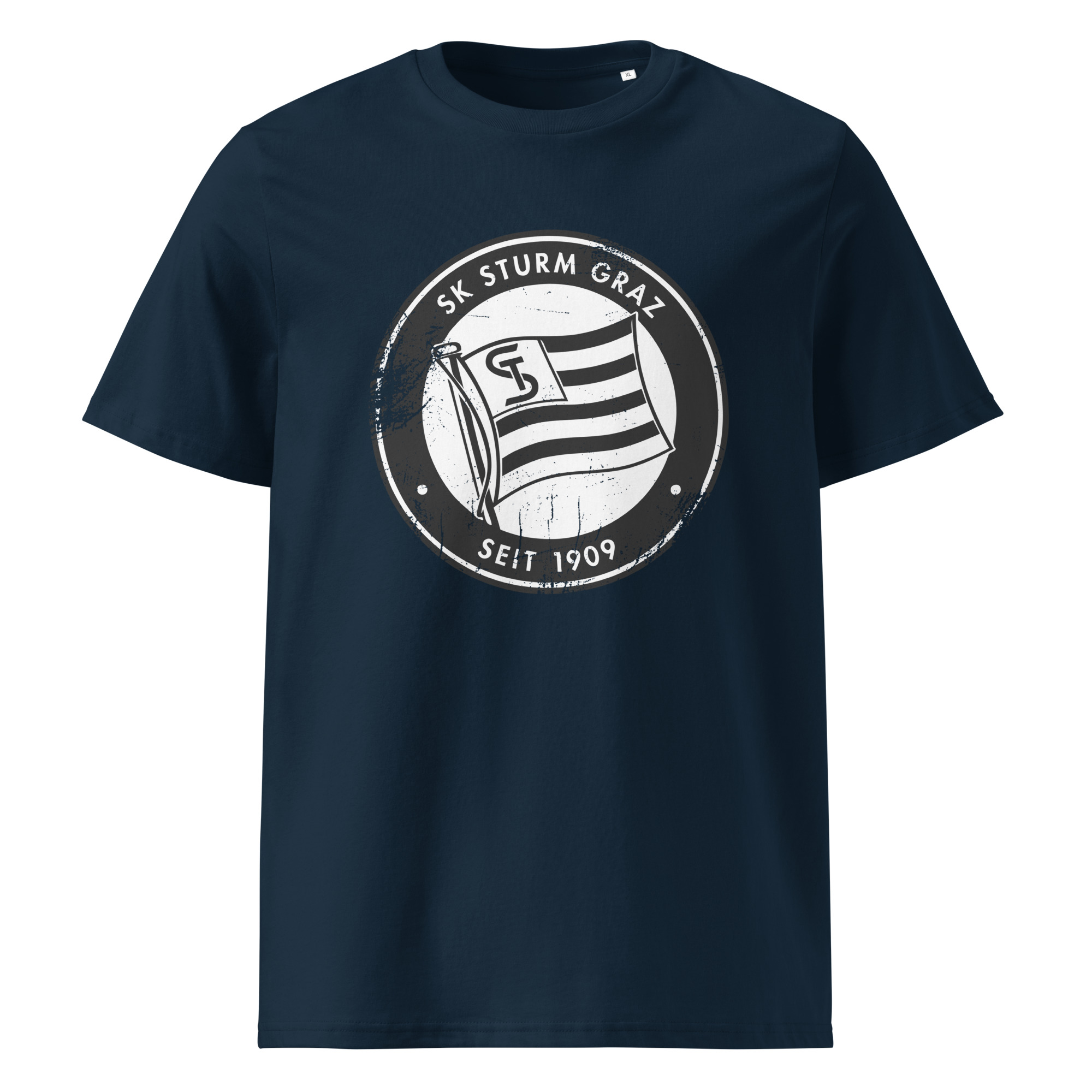SK Sturm Graz 1909 Austria Unisex Organic Ribbed Neck T-Shirt | Sturm Graz Fan Tee - Image 6