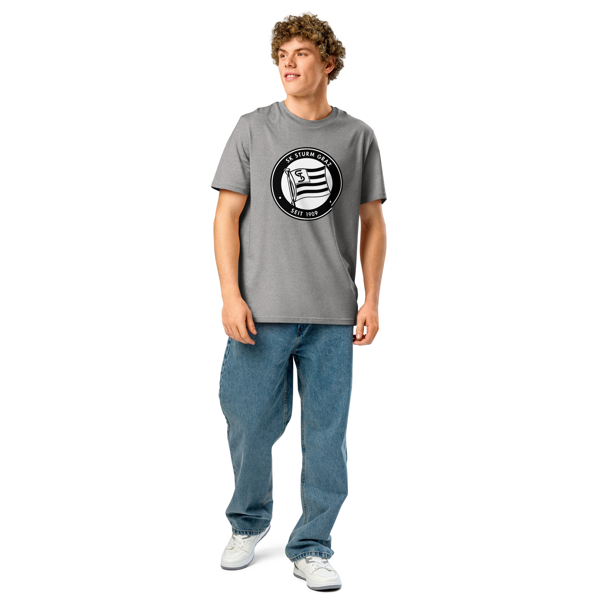 SK Sturm Graz Unisex Organic Ribbed Neck T-Shirt | Sturm Graz Fan Tee - Image 23