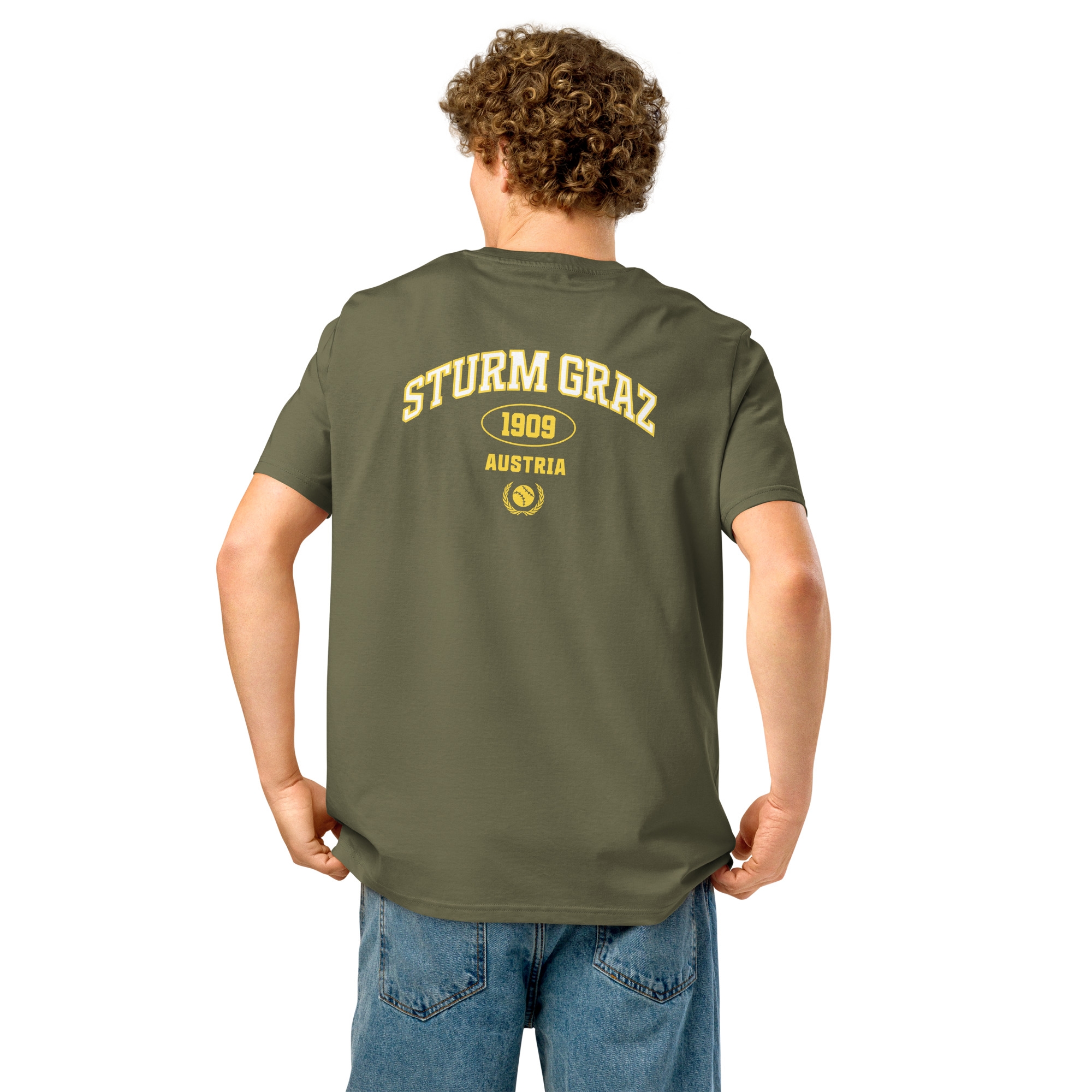 SK Sturm Graz 1909 Austria Unisex Organic Ribbed Neck T-Shirt | Sturm Graz Fan Tee - Image 9