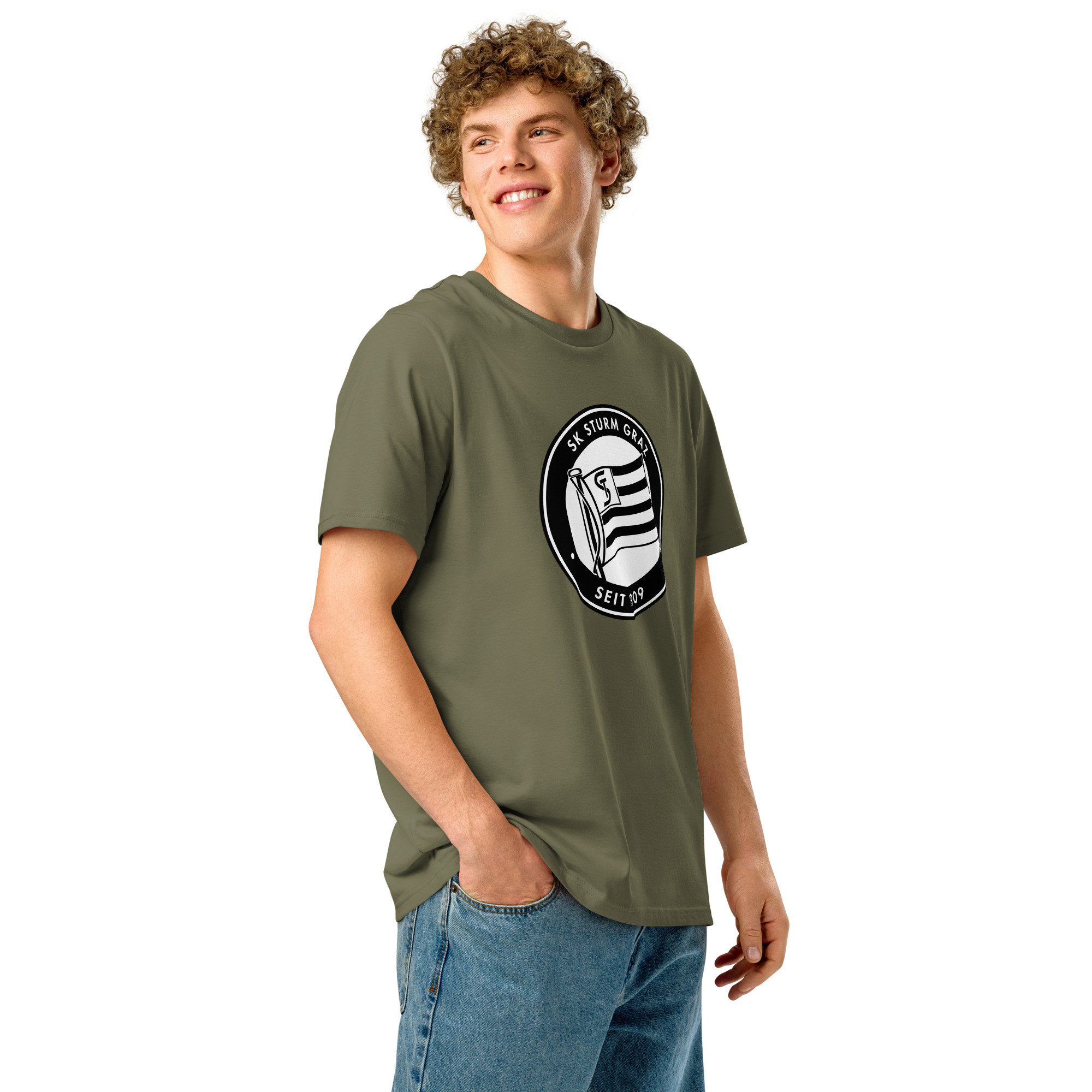 SK Sturm Graz Unisex Organic Ribbed Neck T-Shirt | Sturm Graz Fan Tee - Image 19