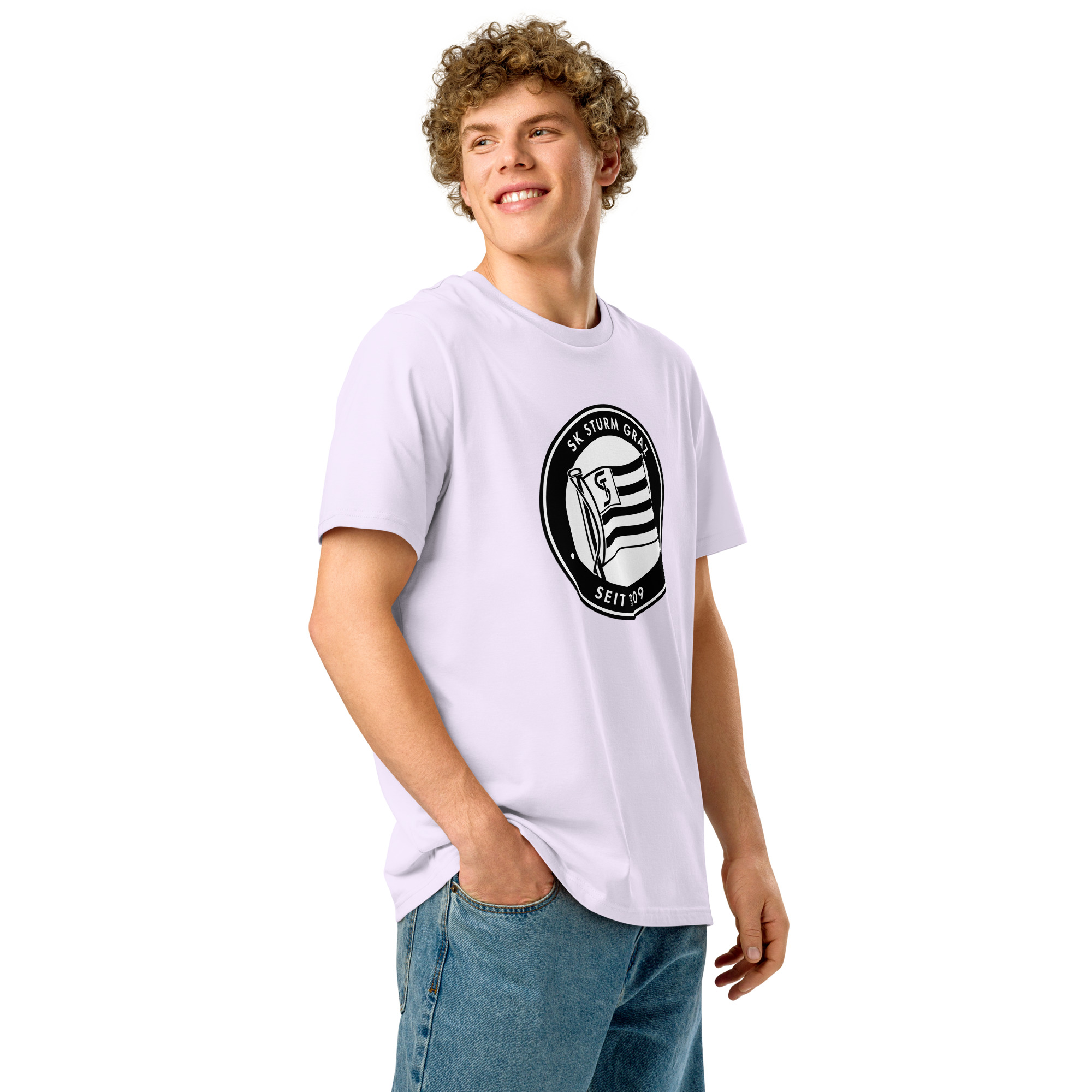 SK Sturm Graz Unisex Organic Ribbed Neck T-Shirt | Sturm Graz Fan Tee - Image 34