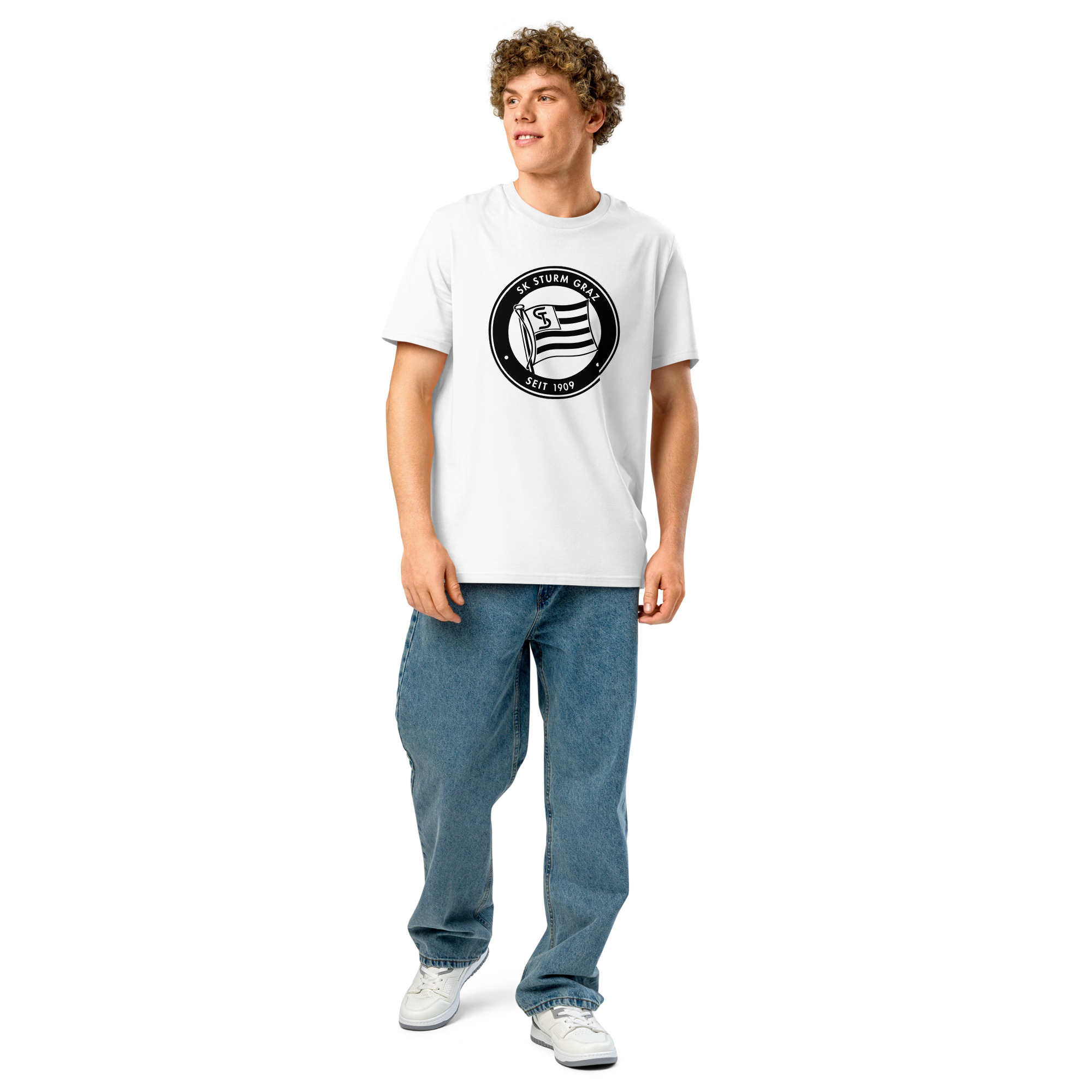 SK Sturm Graz Unisex Organic Ribbed Neck T-Shirt | Sturm Graz Fan Tee - Image 38