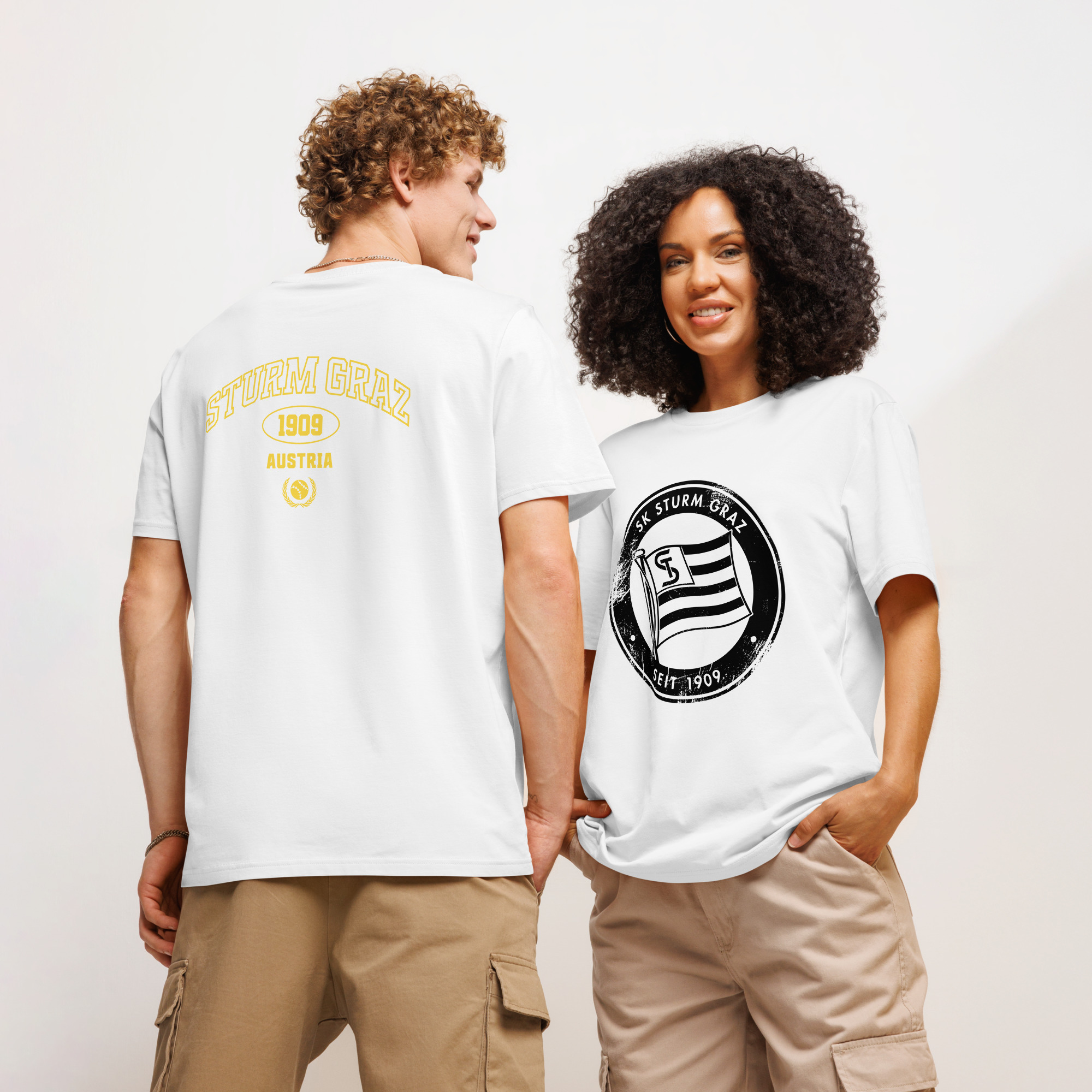 SK Sturm Graz 1909 Austria Unisex Organic Ribbed Neck T-Shirt | Sturm Graz Fan Tee - Image 17