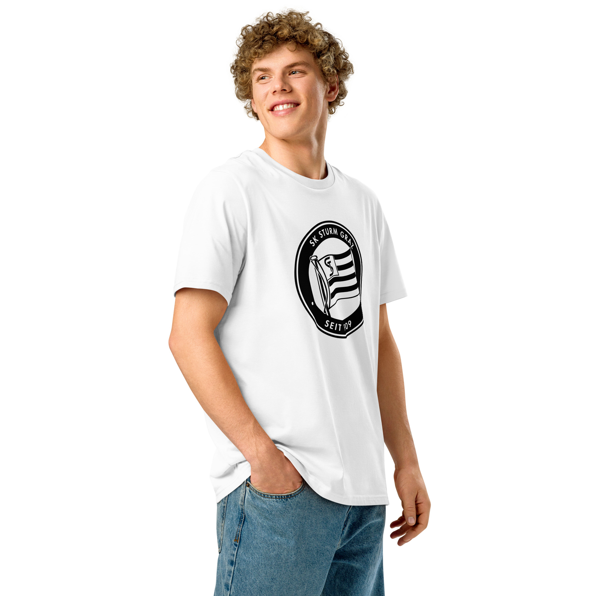 SK Sturm Graz Unisex Organic Ribbed Neck T-Shirt | Sturm Graz Fan Tee - Image 37