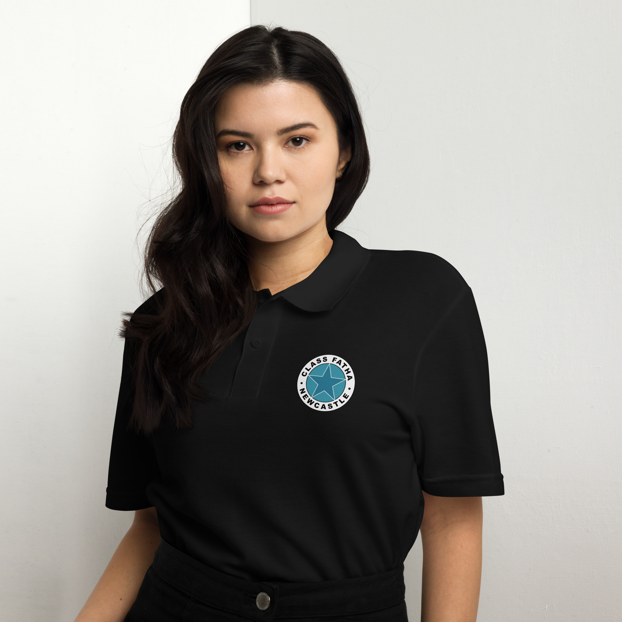 Newcastle Geordie Class Fatha Badge Unisex Pique Polo Shirt - Image 2