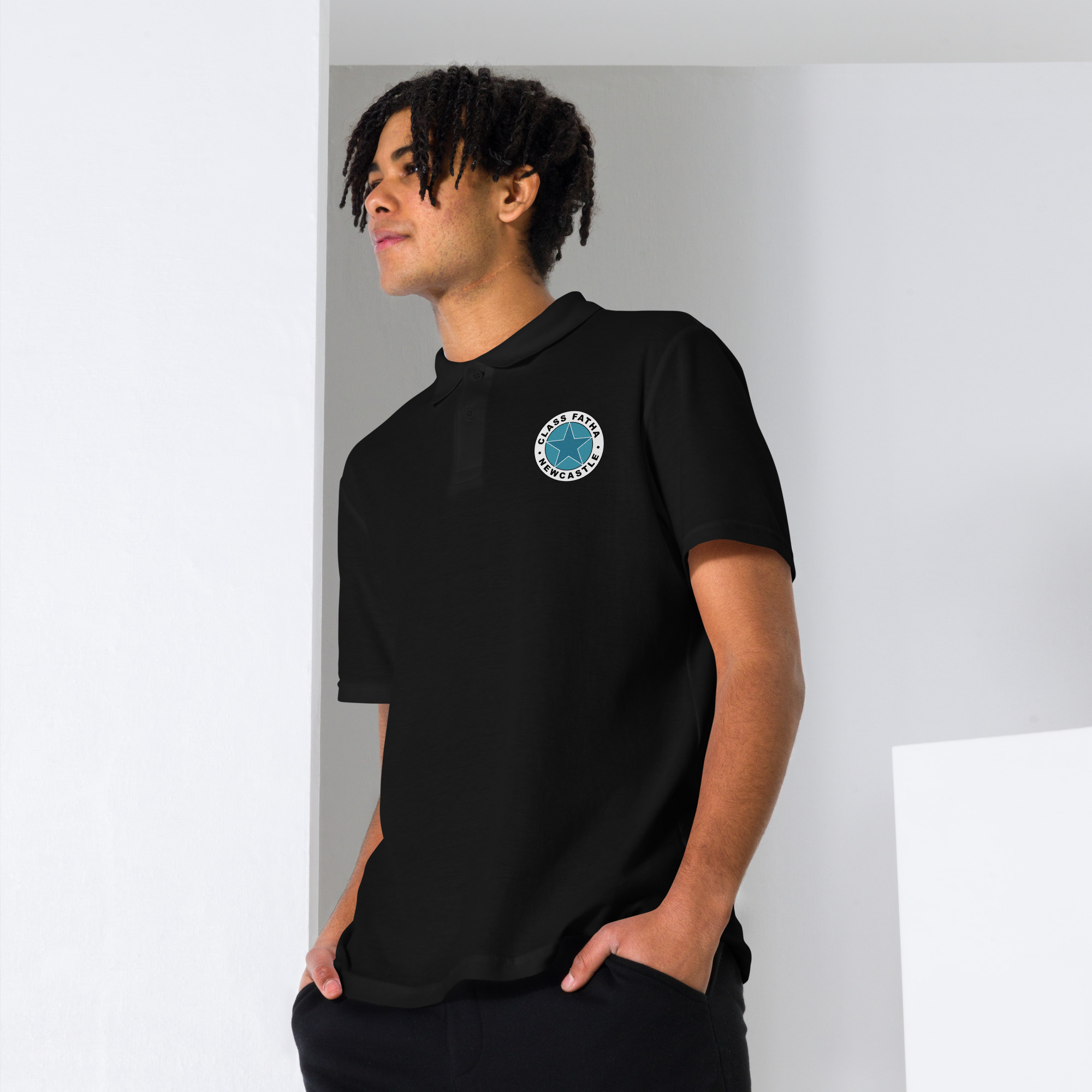 Newcastle Geordie Class Fatha Badge Unisex Pique Polo Shirt