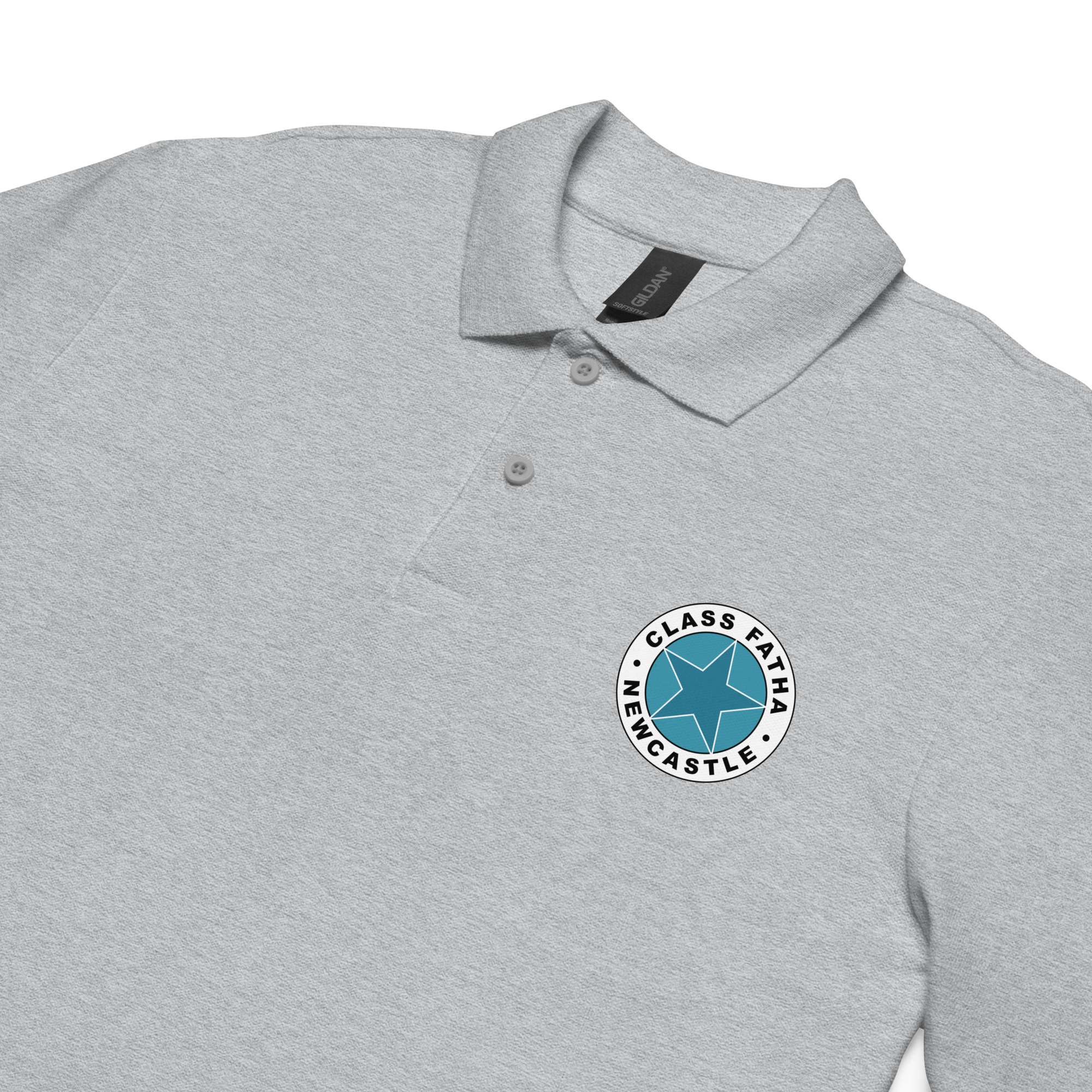 Newcastle Geordie Class Fatha Badge Unisex Pique Polo Shirt - Image 11