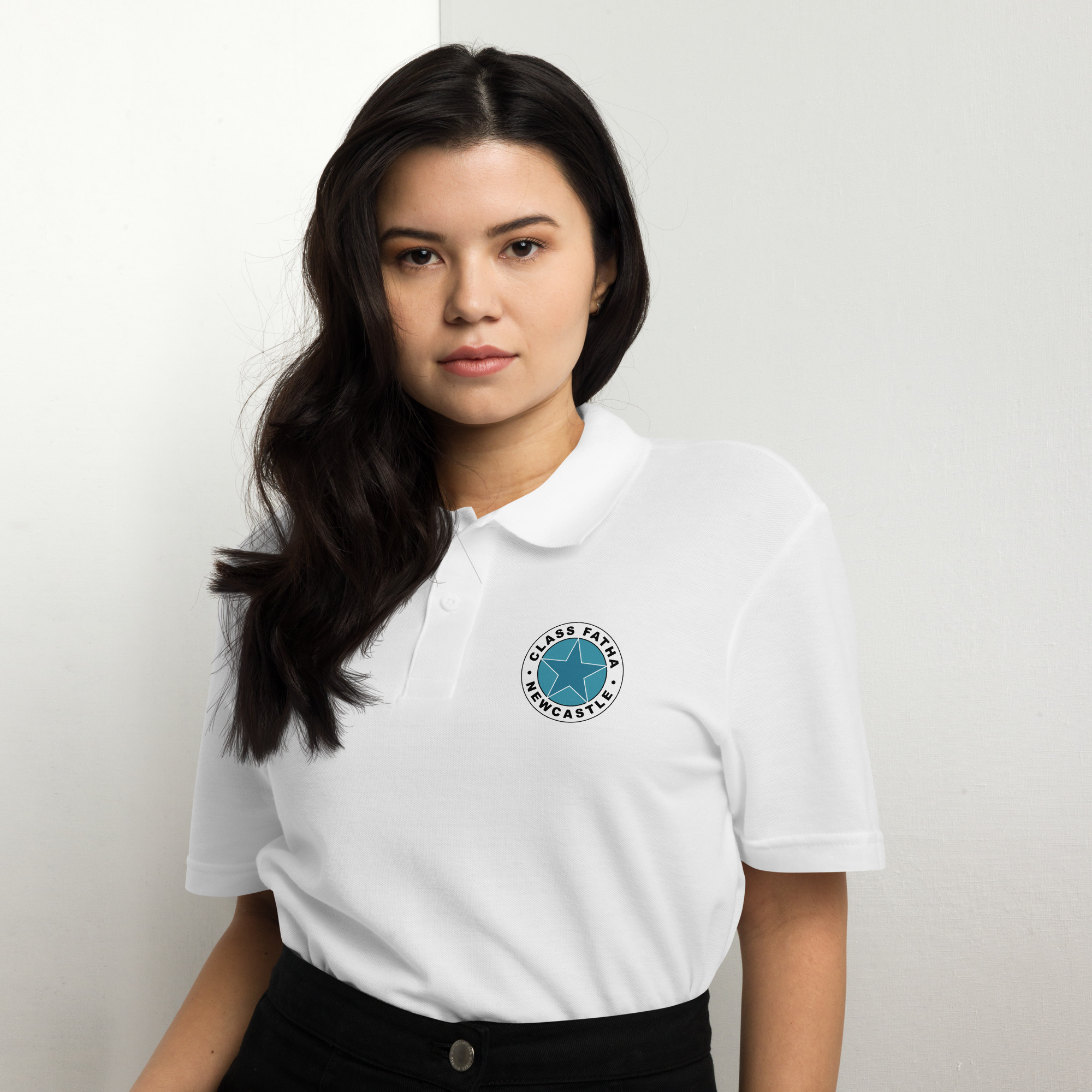 Newcastle Geordie Class Fatha Badge Unisex Pique Polo Shirt - Image 12