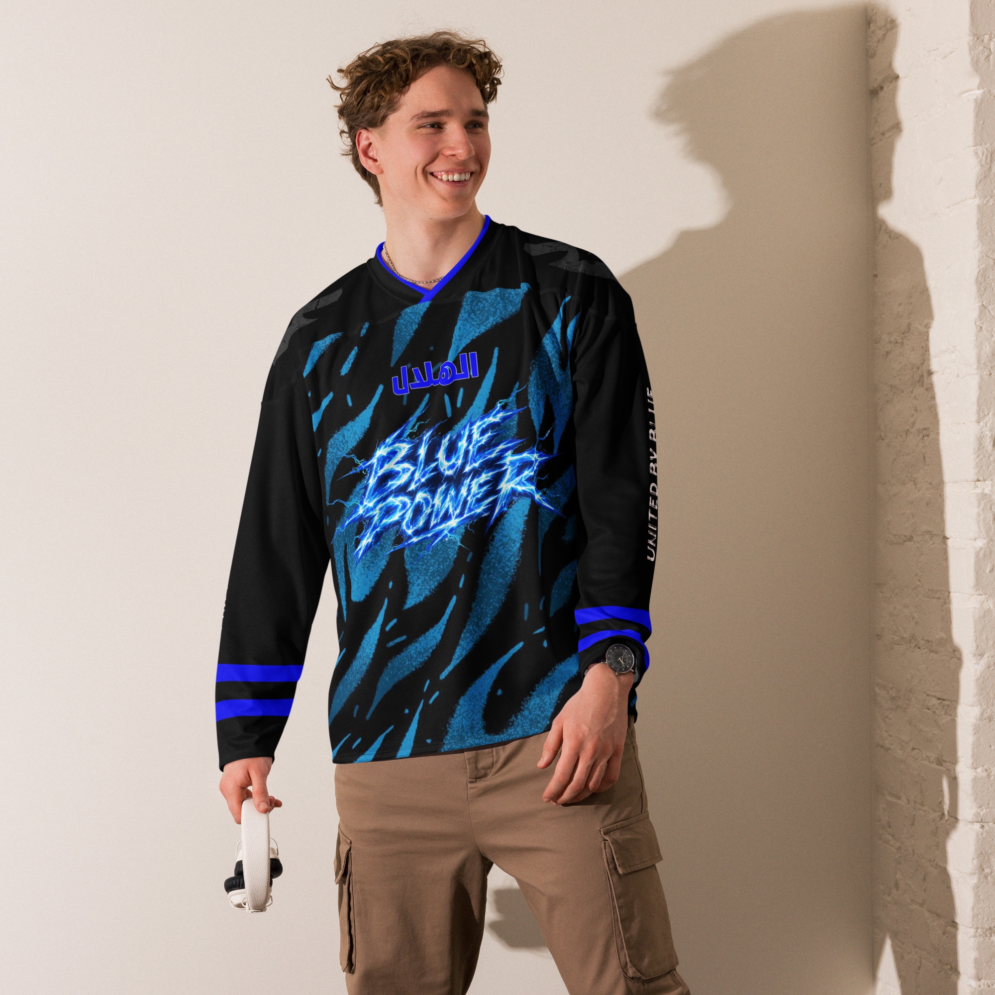 Blue Power Al Hilal Fans Jersey – Blue Football Fan Streetwear, Saudi Football Supporter Shirt