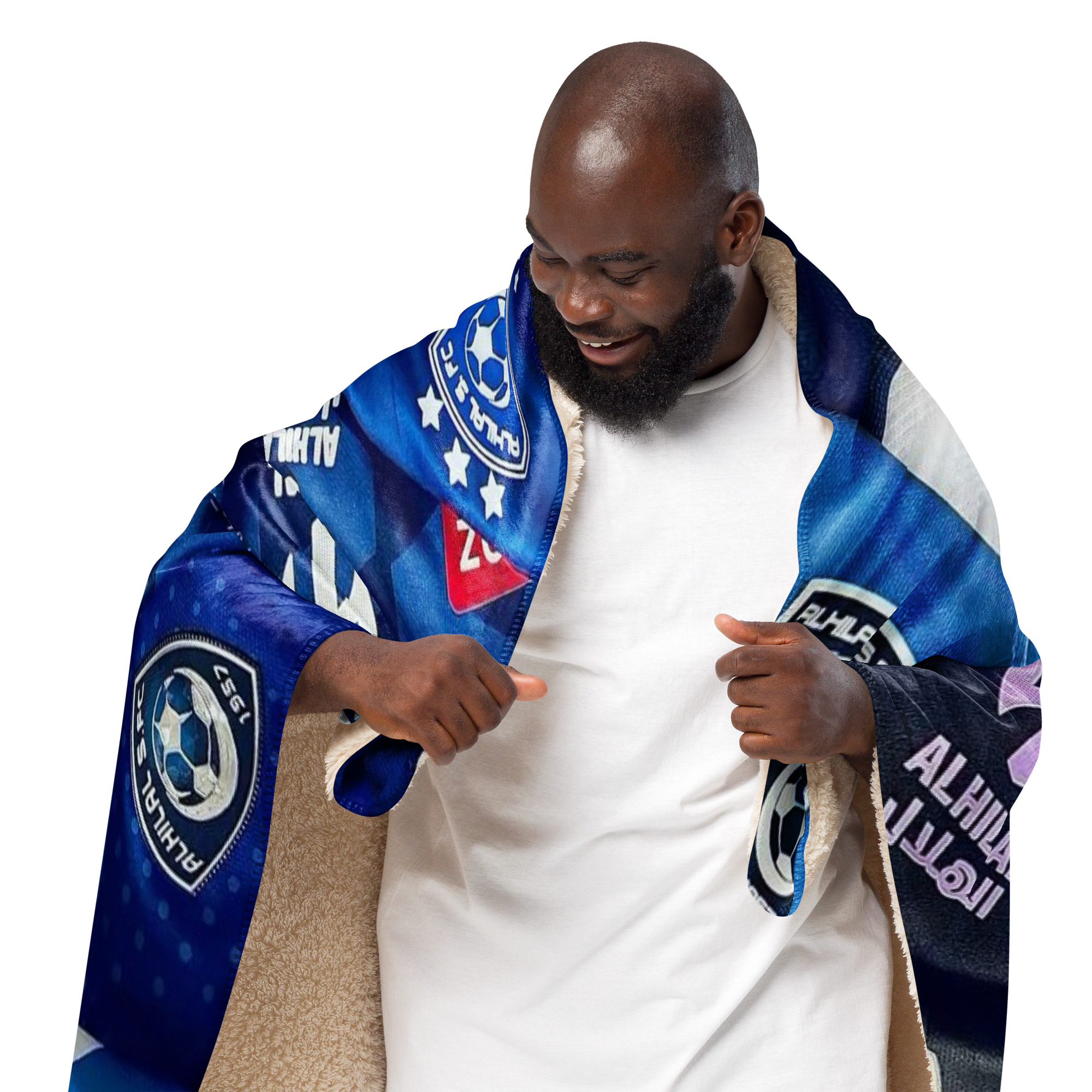 Al Hilal Saudi Club Blue Power All-In-One Sherpa Blanket – Al Hilal Football Fan Gift - Image 4