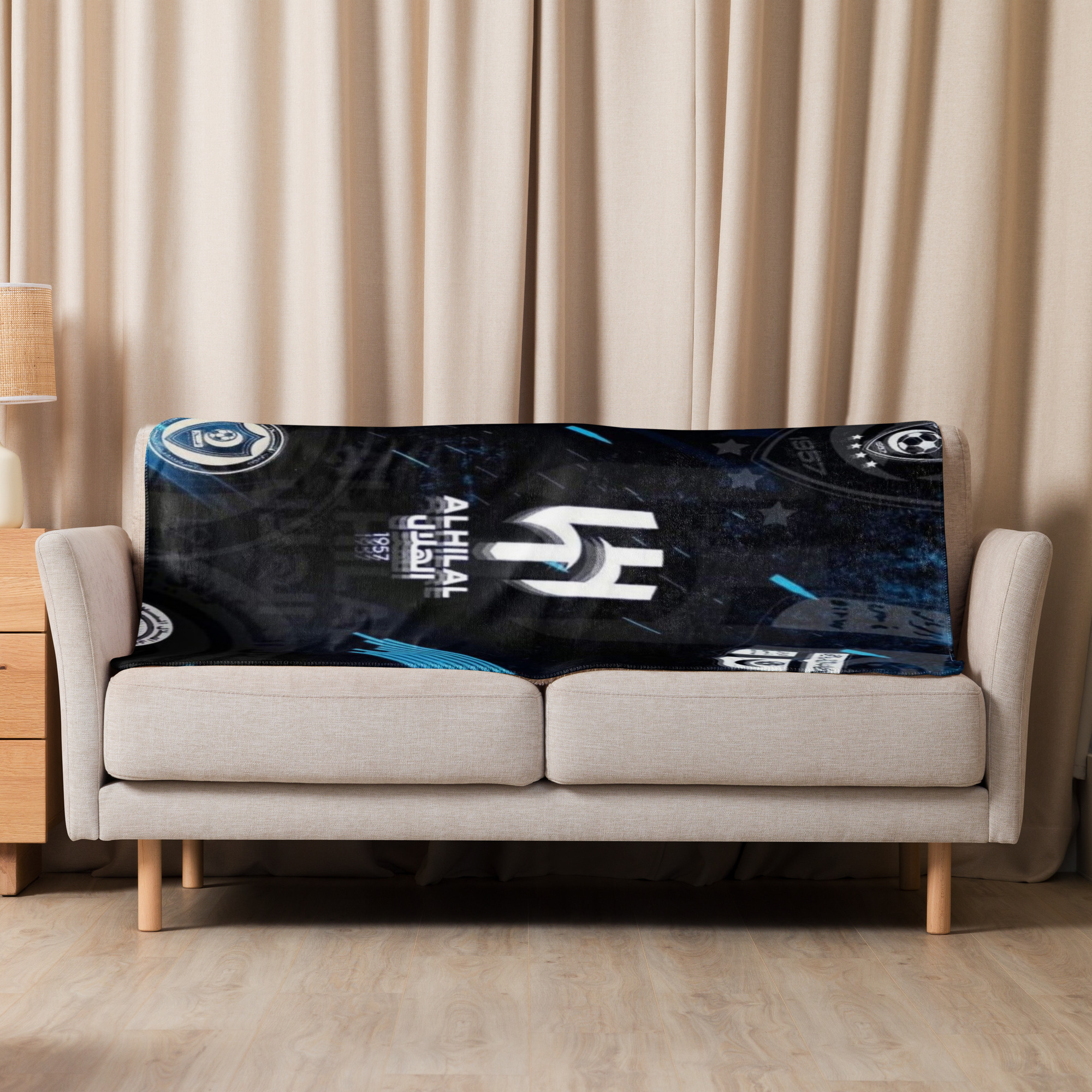 Al Hilal Saudi Club Blue Power Sherpa Blanket – Cozy Gift for Al Hilal Fans - Image 4