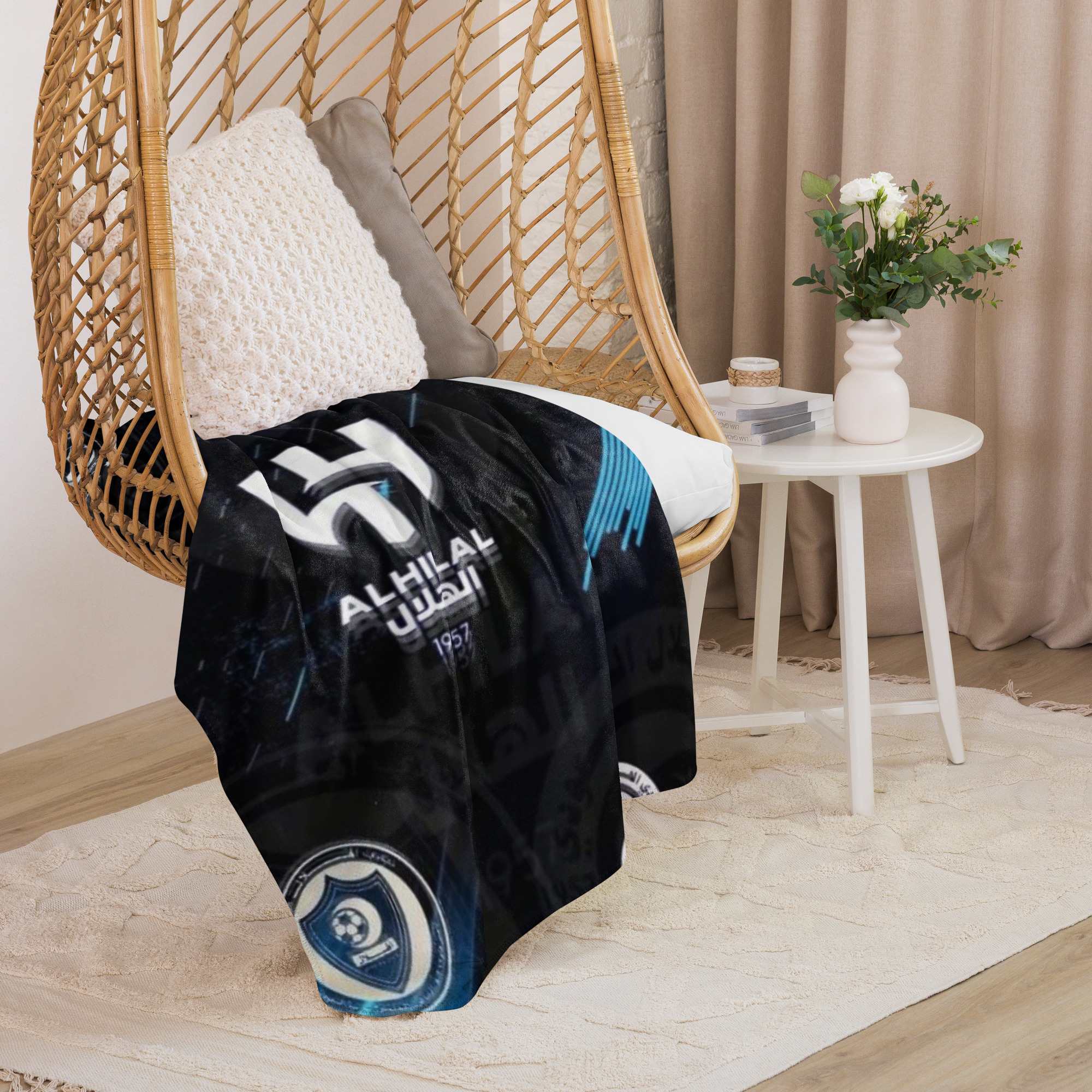 Al Hilal Saudi Club Blue Power Sherpa Blanket – Cozy Gift for Al Hilal Fans - Image 5