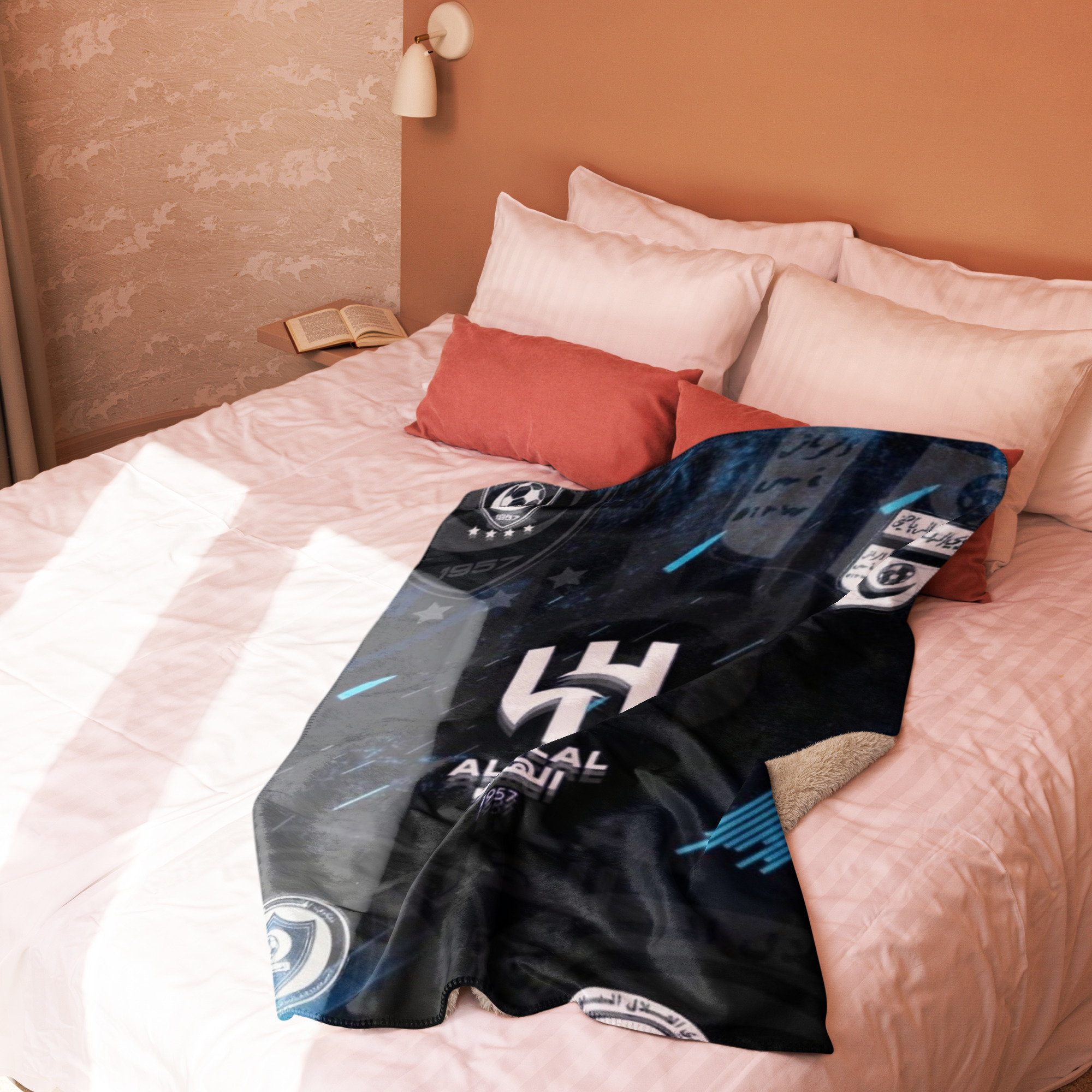 Al Hilal Saudi Club Blue Power Sherpa Blanket – Cozy Gift for Al Hilal Fans - Image 11