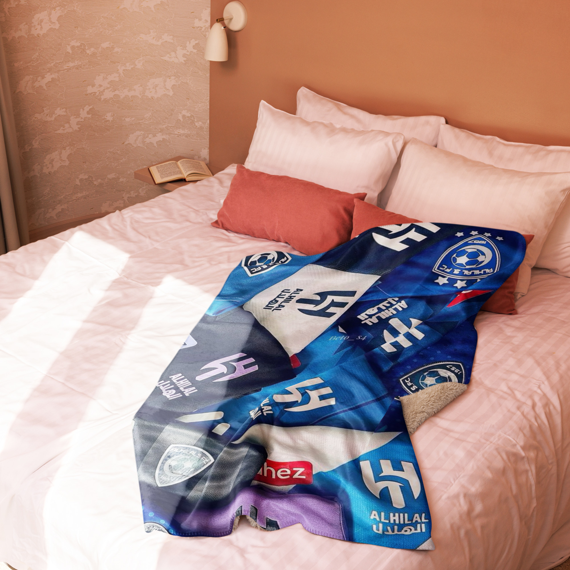 Al Hilal Saudi Club Blue Power All-In-One Sherpa Blanket – Al Hilal Football Fan Gift - Image 2