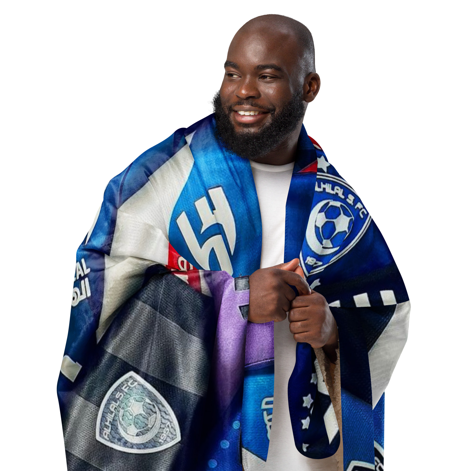 Al Hilal Saudi Club Blue Power All-In-One Sherpa Blanket – Al Hilal Football Fan Gift - Image 5