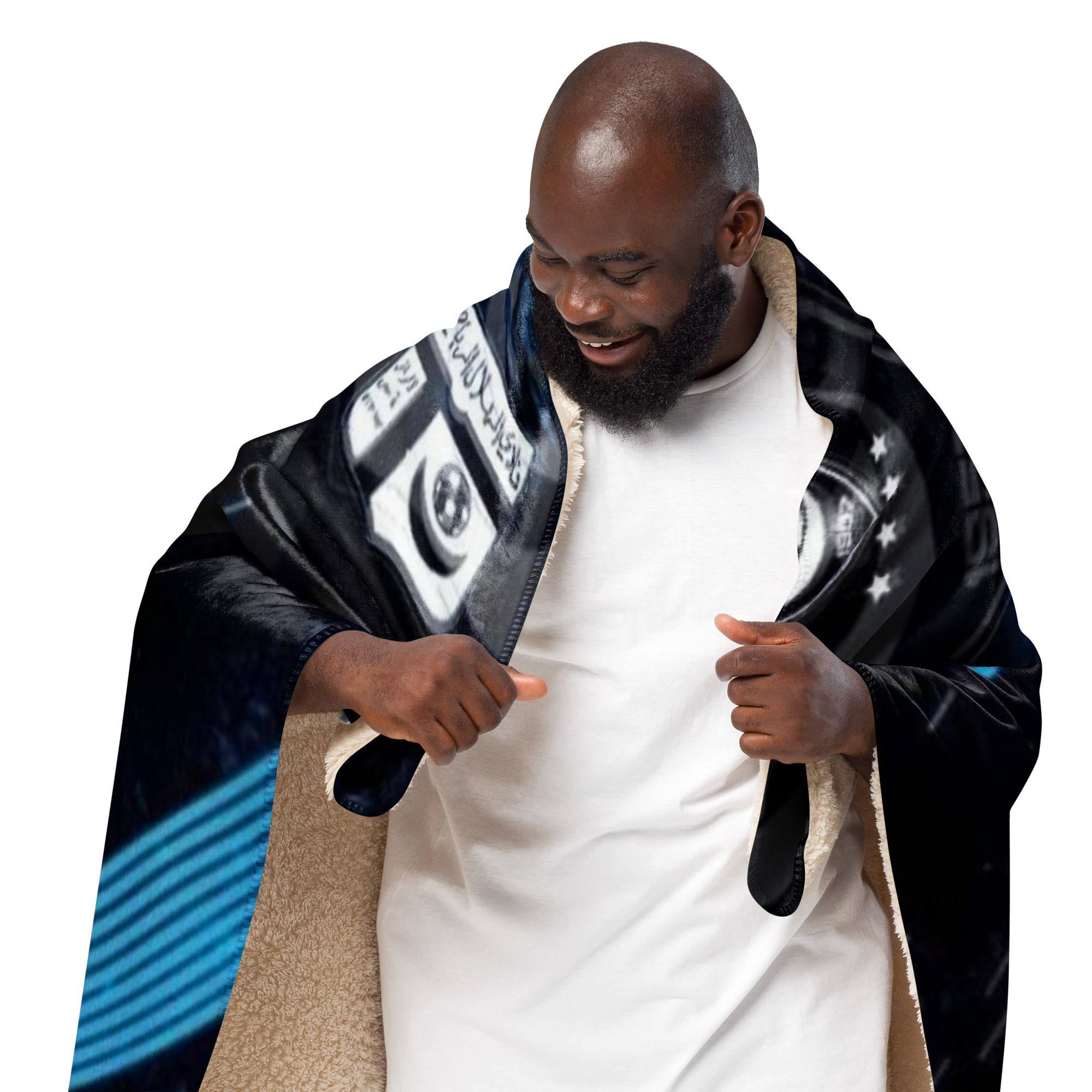 Al Hilal Saudi Club Blue Power Sherpa Blanket – Cozy Gift for Al Hilal Fans - Image 15