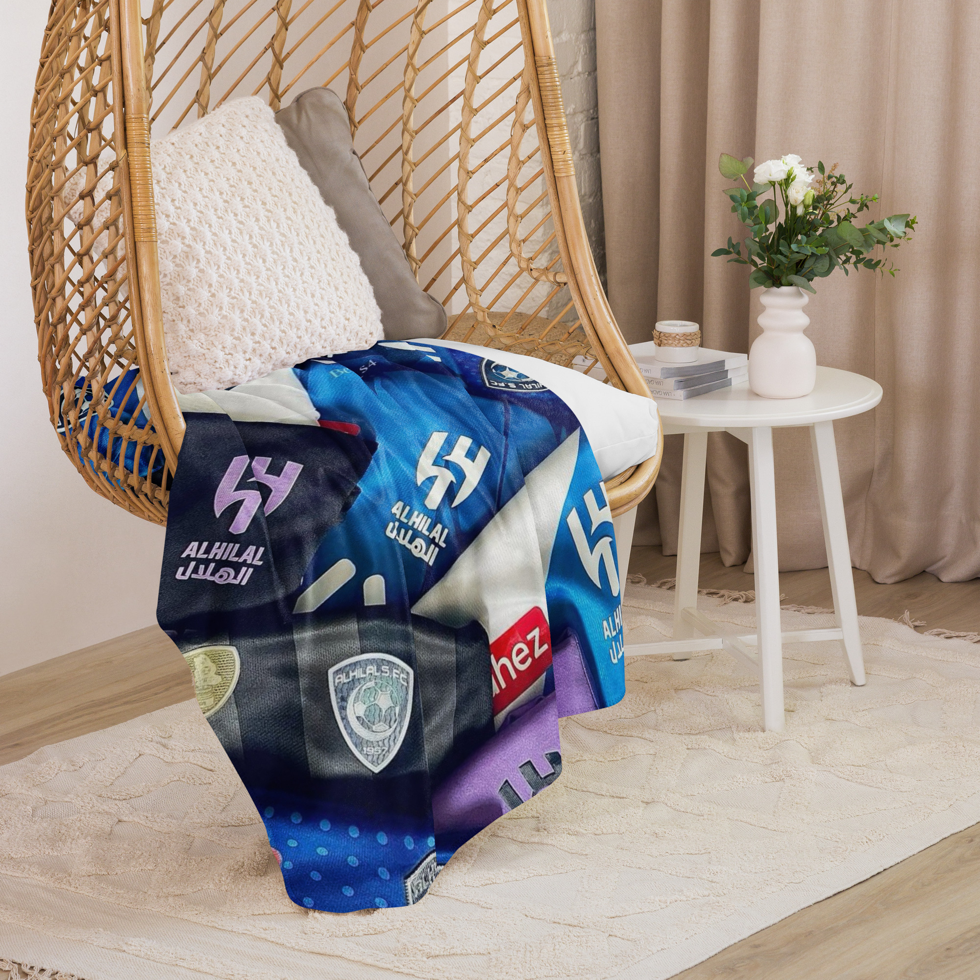 Al Hilal Saudi Club Blue Power All-In-One Sherpa Blanket – Al Hilal Football Fan Gift - Image 15