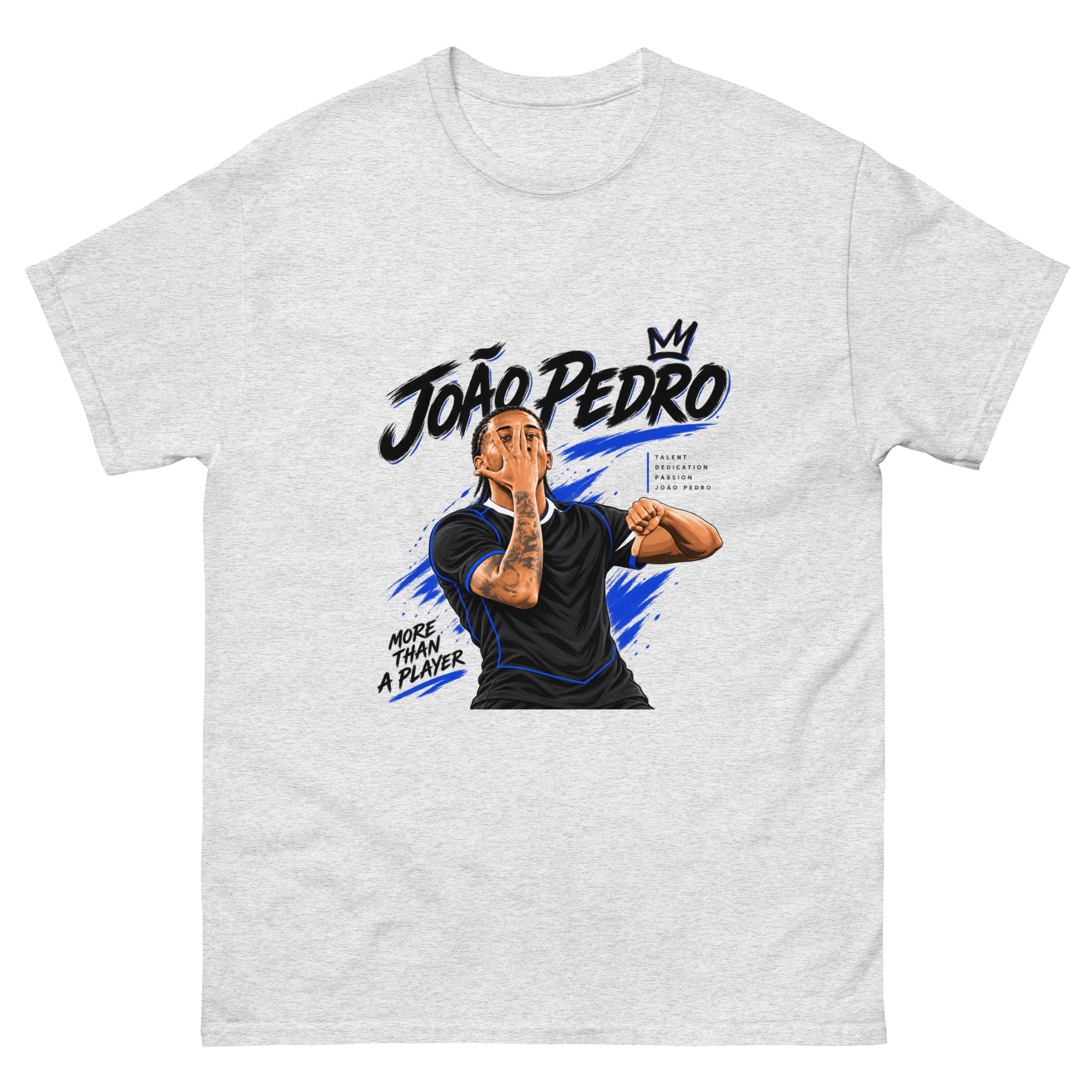 João Pedro Football Fan T-Shirt – Blue & Black Soccer Graphic Tee, Football Supporter Gift