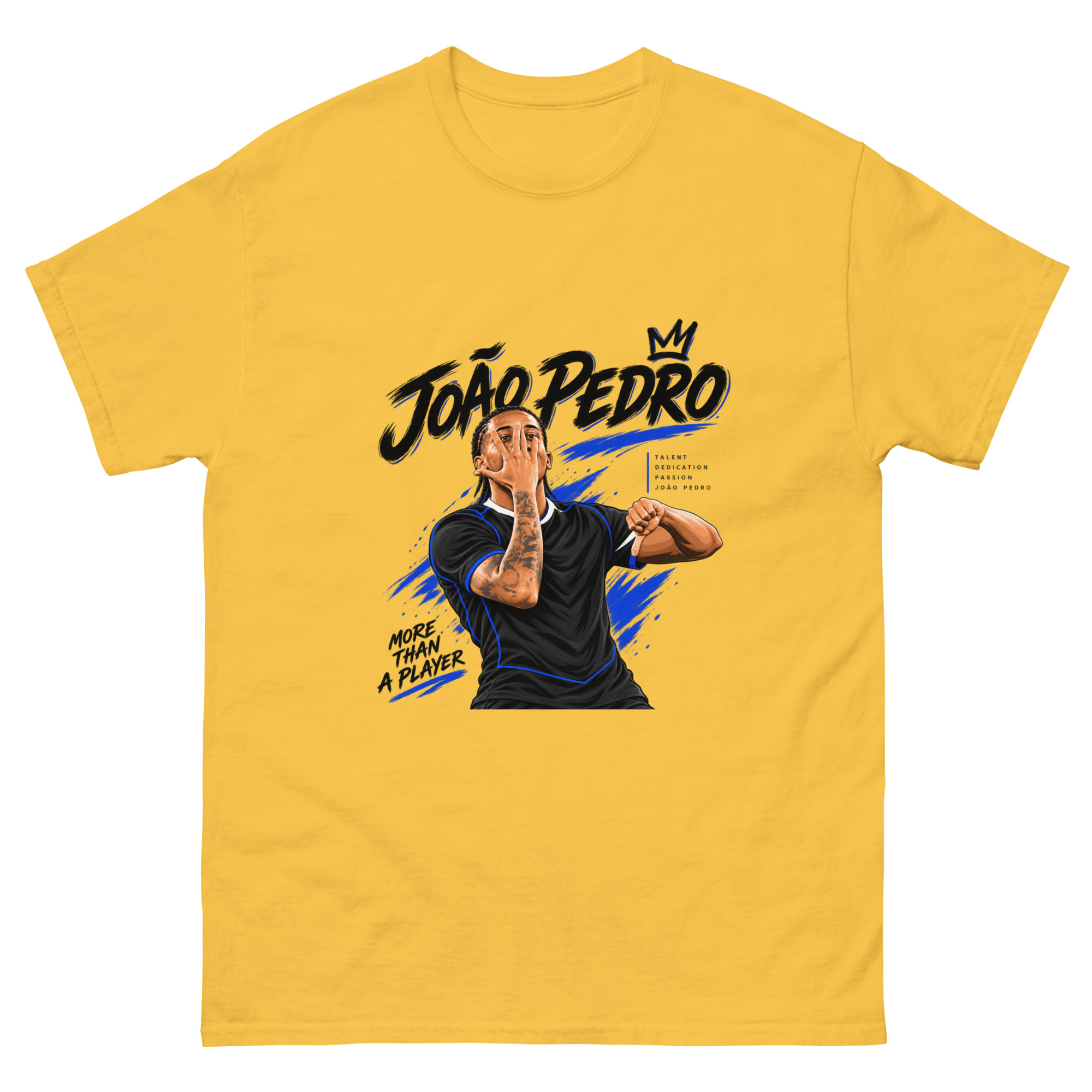 João Pedro Football Fan T-Shirt – Blue & Black Soccer Graphic Tee, Football Supporter Gift - Image 5