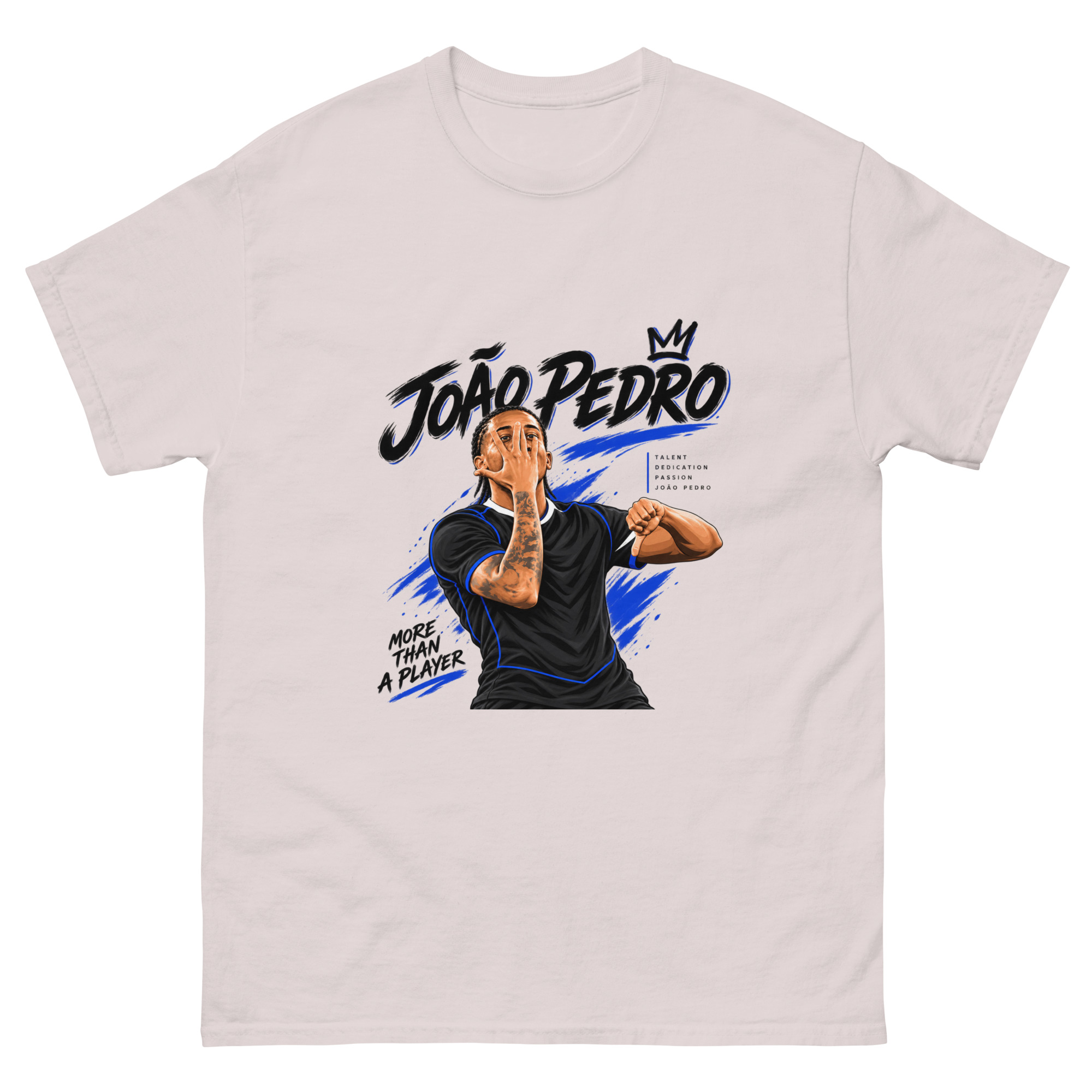 João Pedro Football Fan T-Shirt – Blue & Black Soccer Graphic Tee, Football Supporter Gift - Image 11