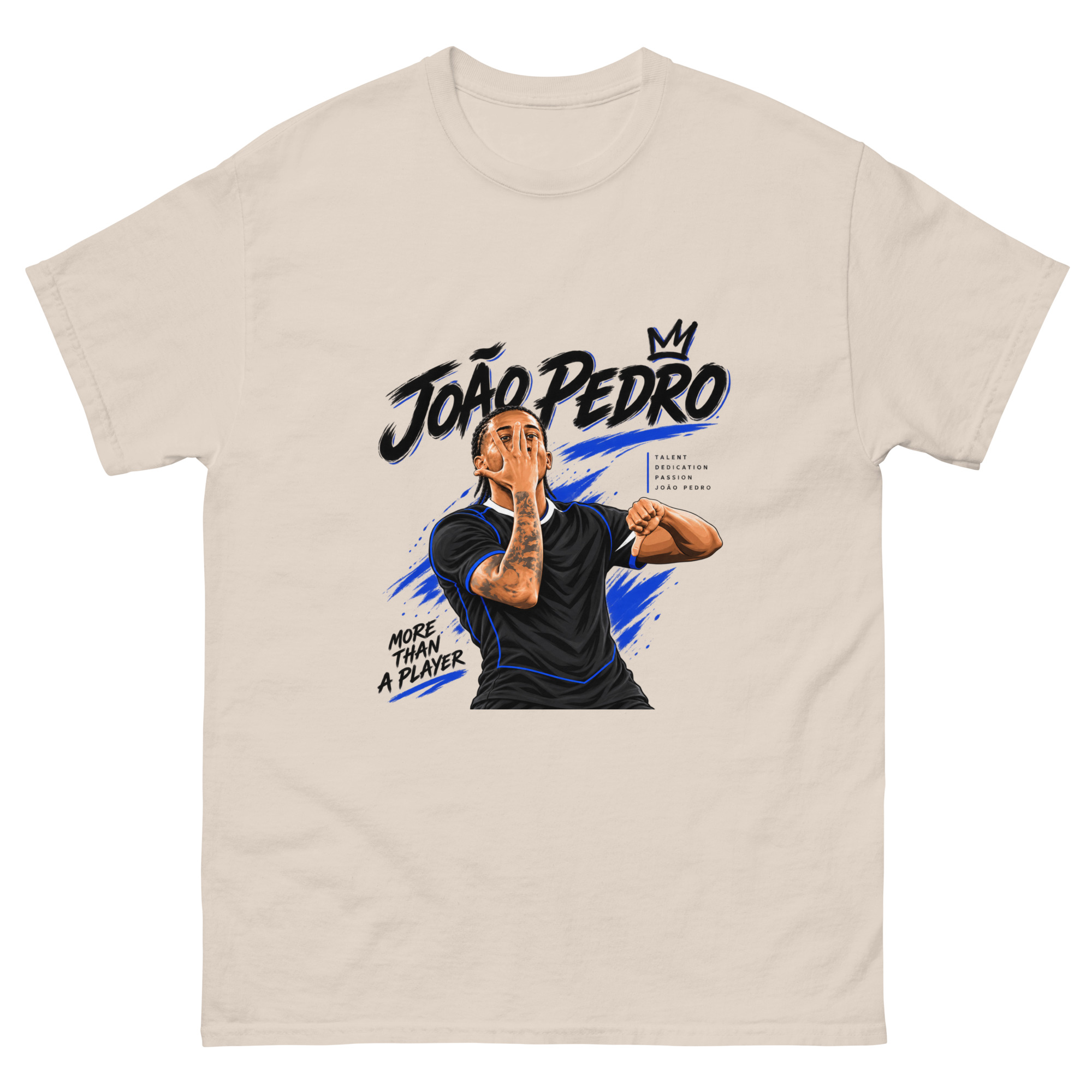 João Pedro Football Fan T-Shirt – Blue & Black Soccer Graphic Tee, Football Supporter Gift - Image 7