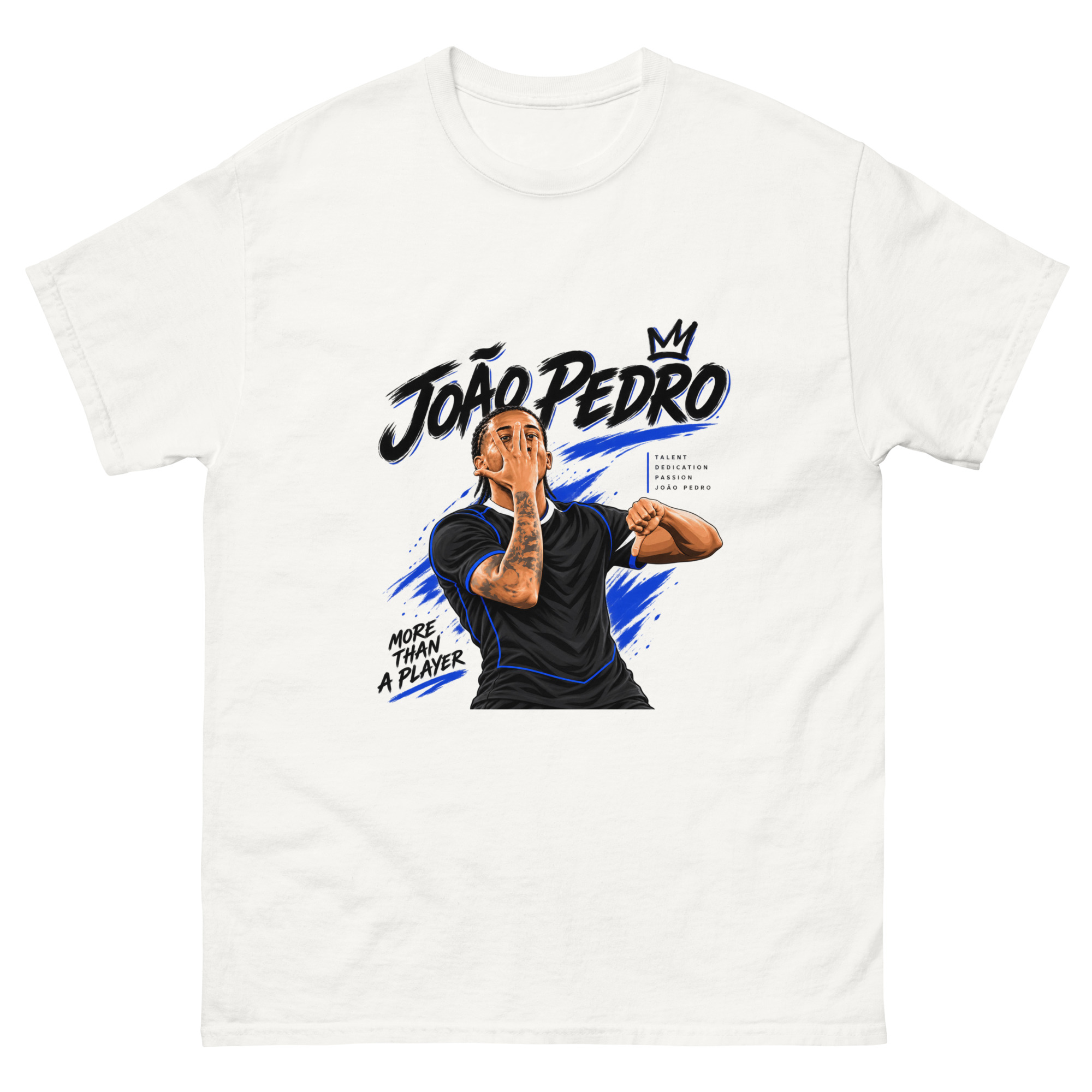 João Pedro Football Fan T-Shirt – Blue & Black Soccer Graphic Tee, Football Supporter Gift - Image 14