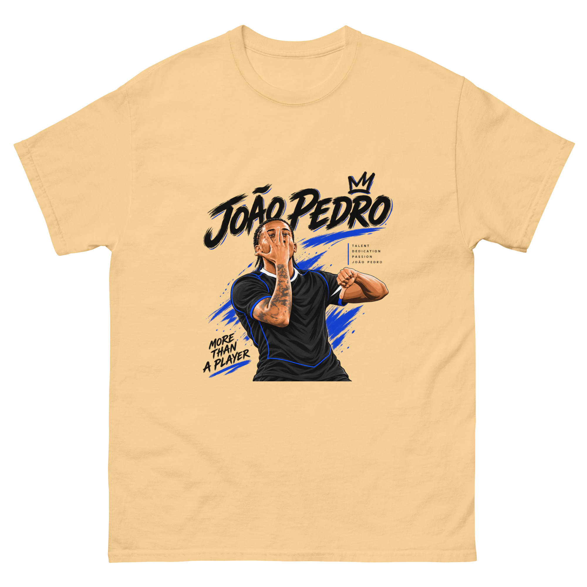 João Pedro Football Fan T-Shirt – Blue & Black Soccer Graphic Tee, Football Supporter Gift - Image 9